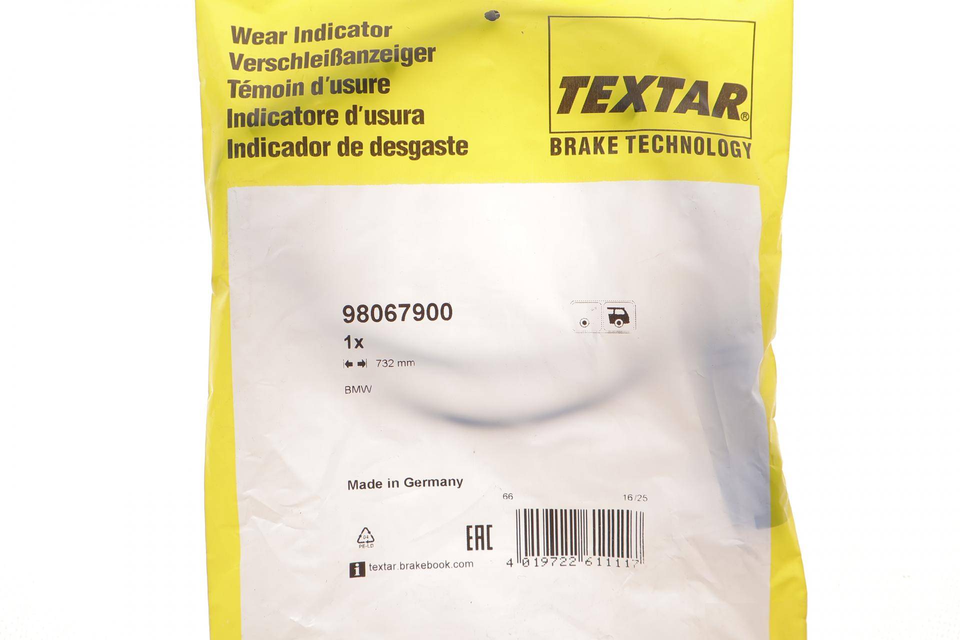 Датчик зносу гальмівних колодок (задніх) BMW XM (G09) 22- B58/S68 (L=732mm)