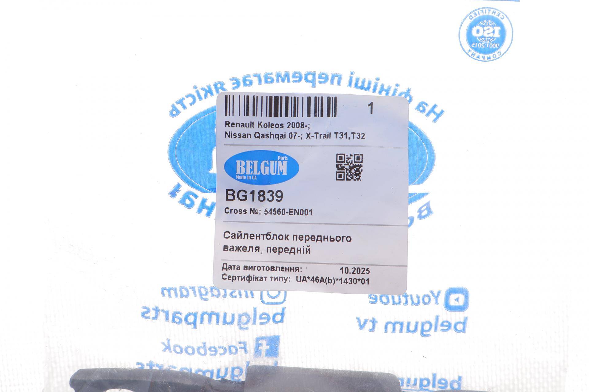 Сайлентблок важеля (переднього/знизу) Nissan Qashqai 06-/ X-Trail 07-/Renault Koleos 08-