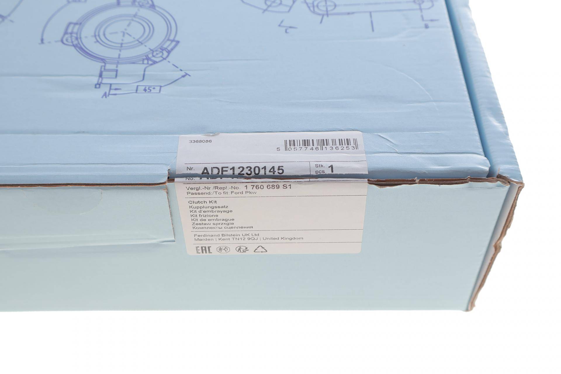 Комплект зчеплення Ford Transit Custom 2.0 EcoBlue 15- (d=260mm) (+ вижимний)