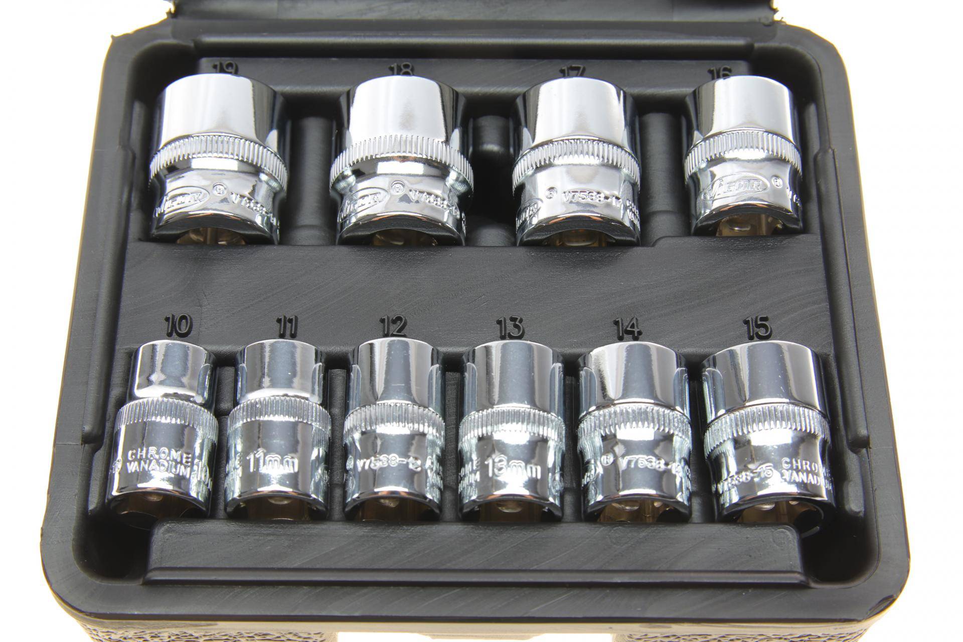 Набір головок 12-граней 3/8" 10-19 мм 10 од. (хромовані)