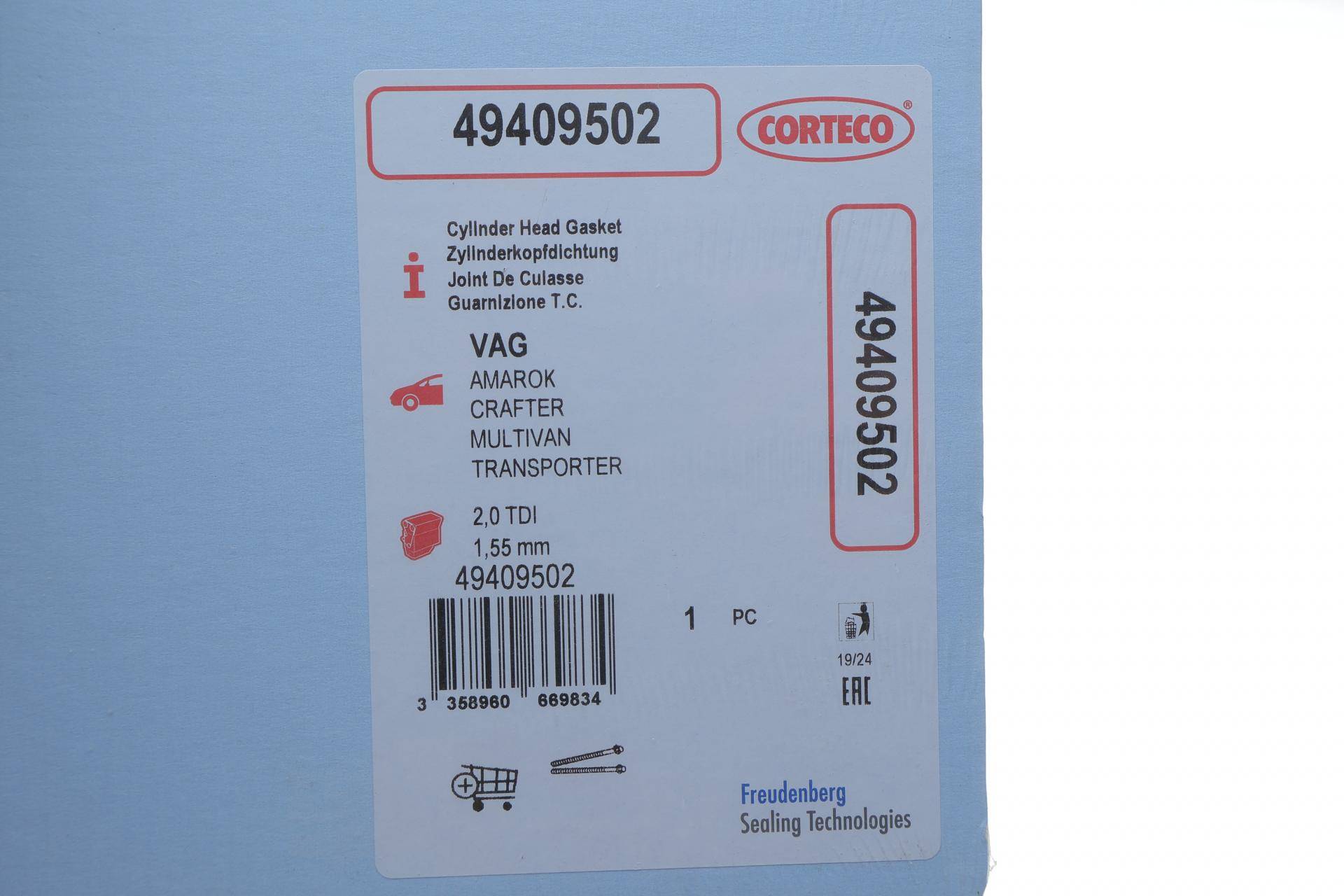 Прокладка ГБЦ VW Crafter/T5/T6 2.0 TDI 09- (1 метка) (1.55mm)