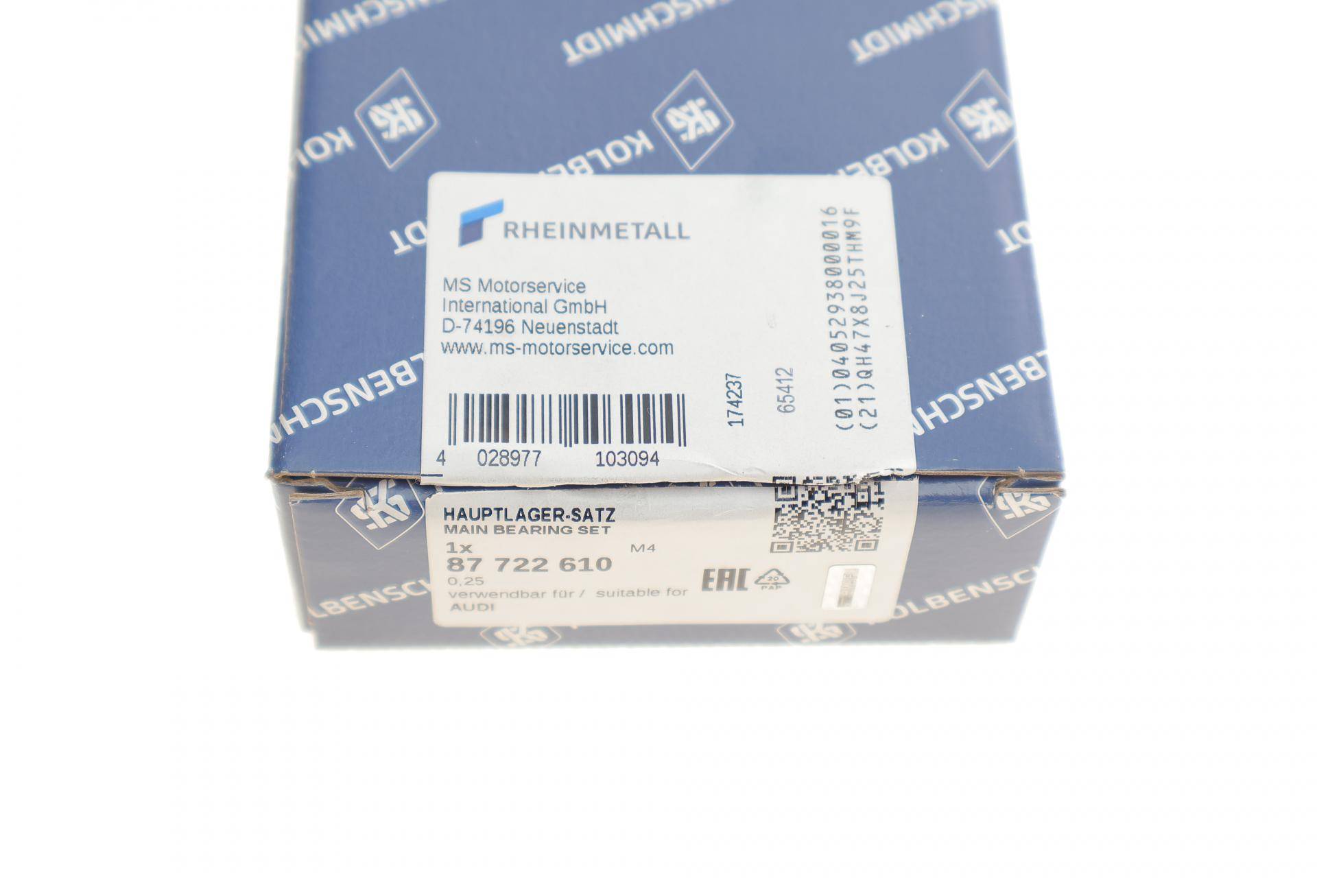 Вкладиші корінні VW Caddy/Golf/Passat/1.3-1.6/1.6D 73-92 (+0.25)