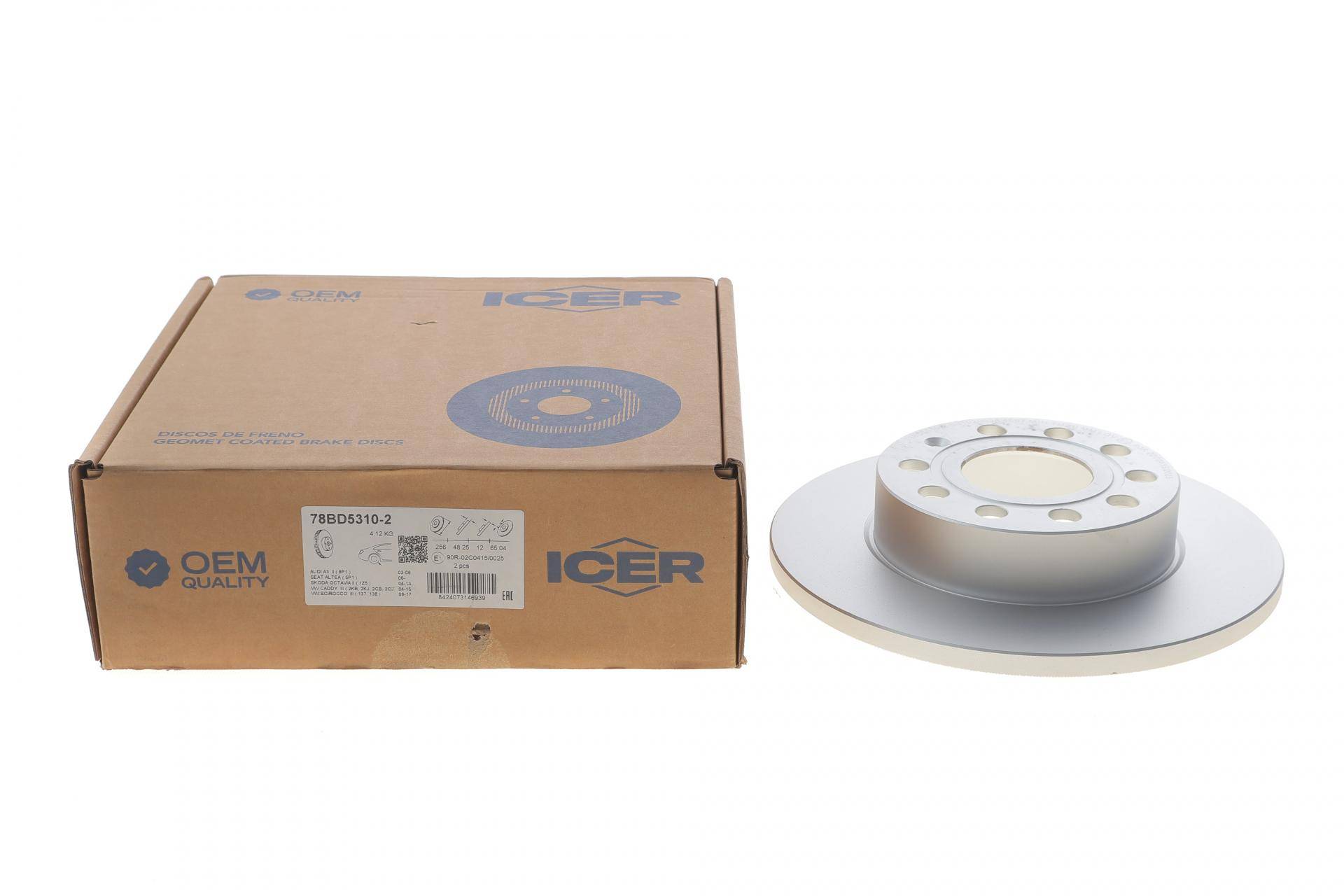 Диск гальмівний (задній) Audi A3/Skoda Octavia/SuperB/VW Caddy/Golf 03-15 (260х12)(з покр.)(повний)