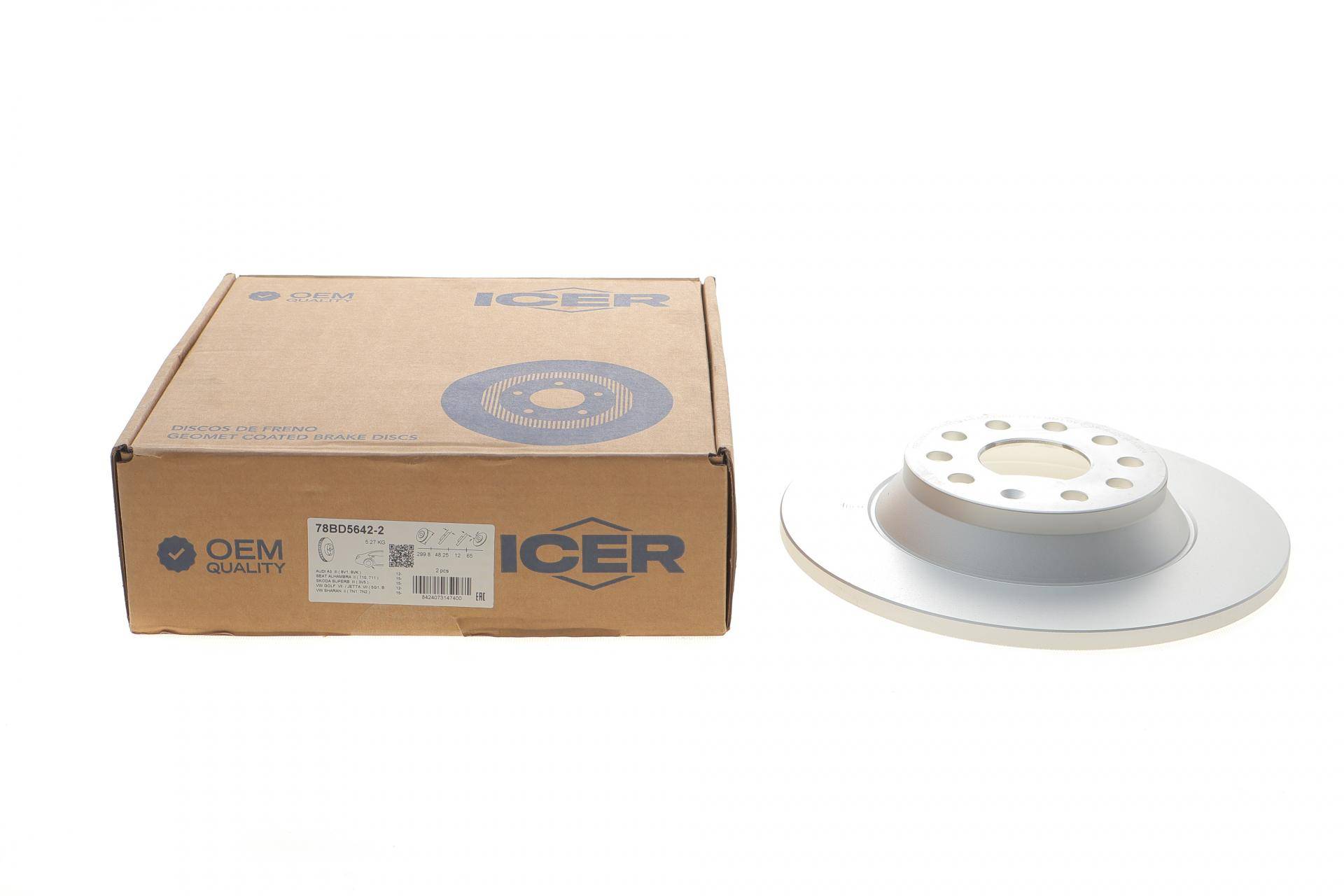 Диск гальмівний (задній) Audi A3/Q3/Skoda SuperB/VW Golf/Passat B8/Tiguan 12- (300x12)(з покр)(повн.)