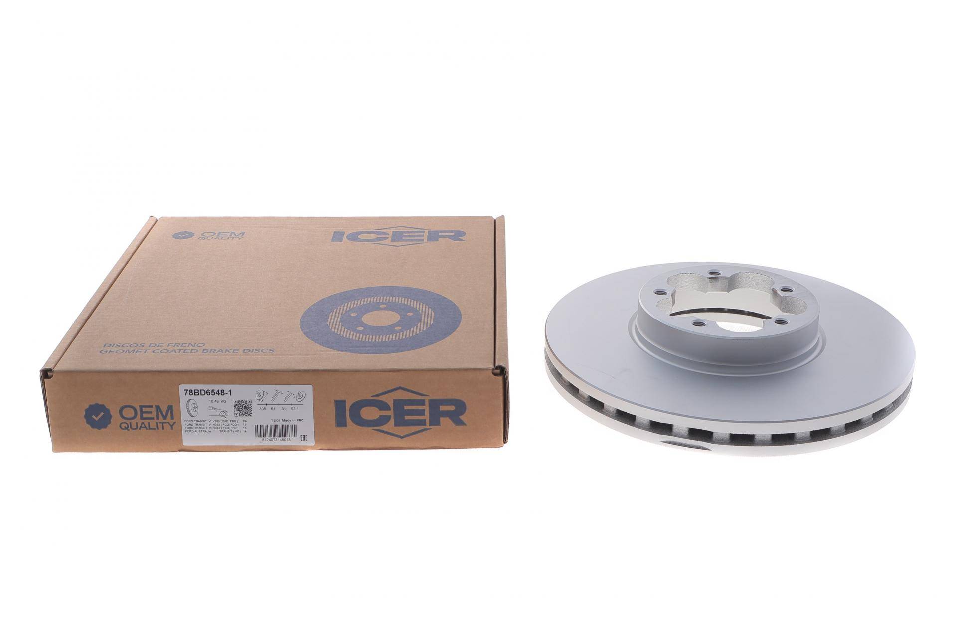 Диск гальмівний (передній) Ford Transit V363 13- (RWD) (308х31) (з покриттям) (вентильований)