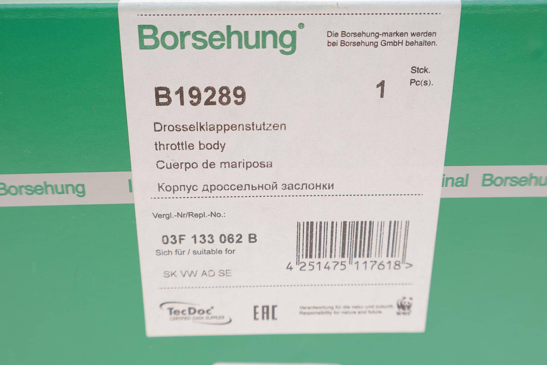 Корпус заслонки дросельної VW Caddy IV 1.2/1.4/1.6 TSI 15-20