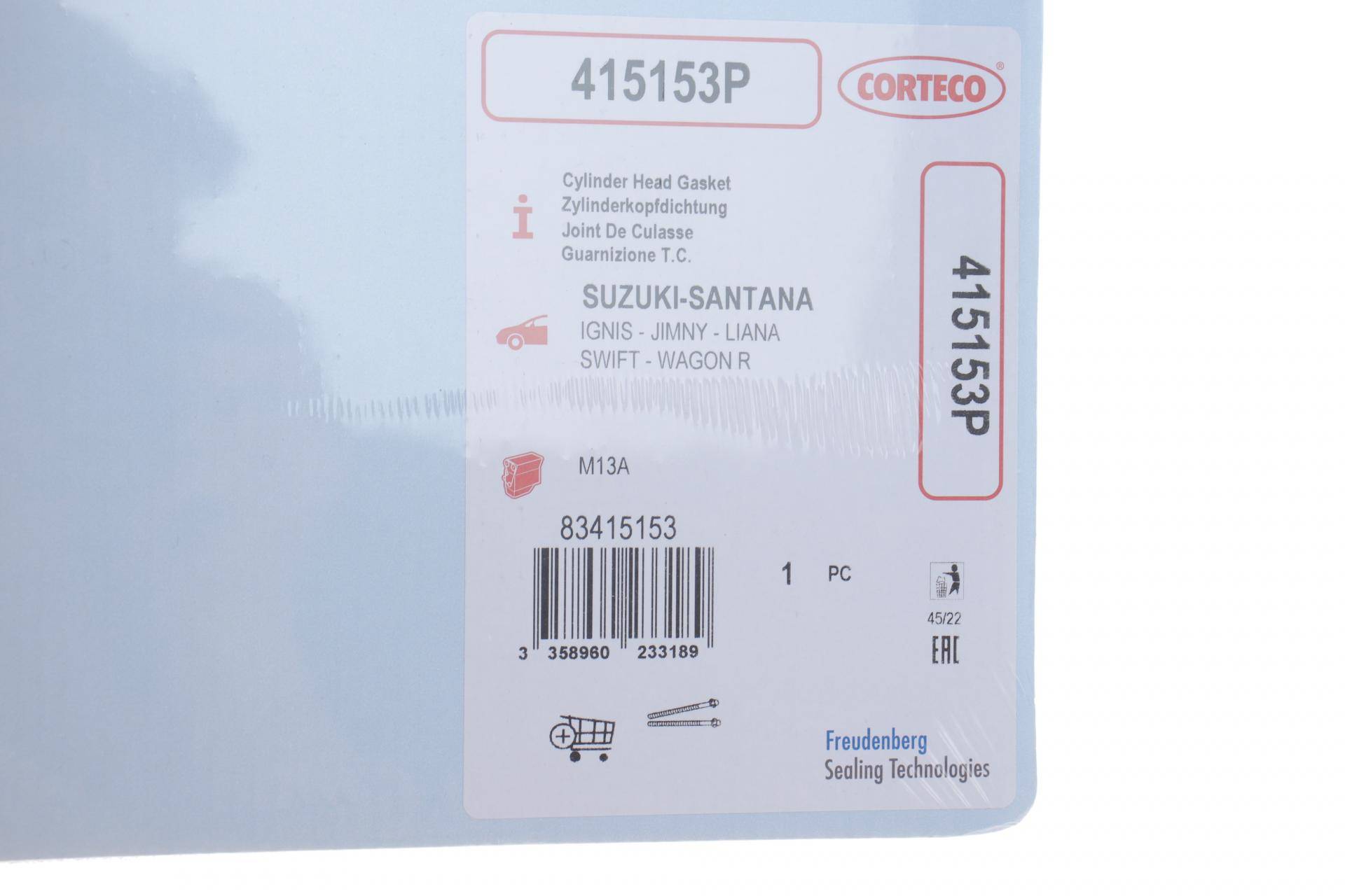 Прокладка ГБЦ Suzuki Swift/Jimny/SX4 1.3/1.5/1.6 00- (0.6mm)