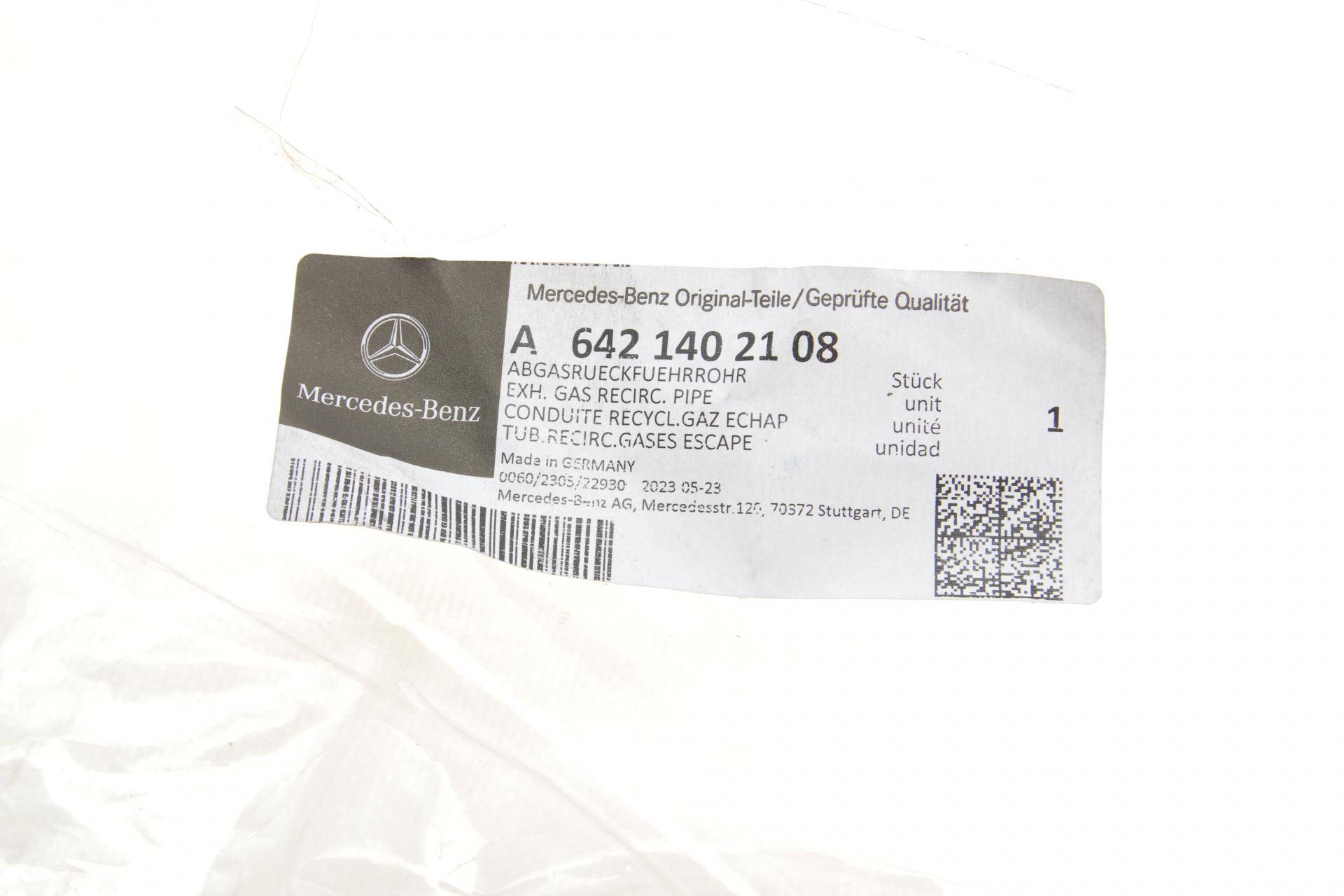 Трубка рециркуляції ВГ MB Sprinter 3.0CDI 06-