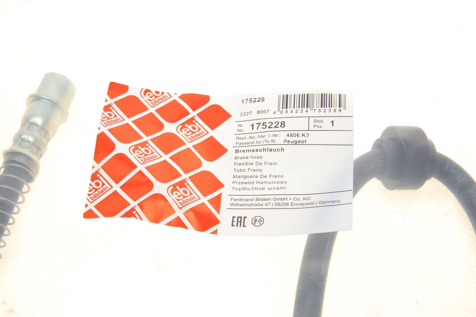 Шланг гальмівний (задній) Citroen C5/Peugeot 407 04- (R) (L=687mm)