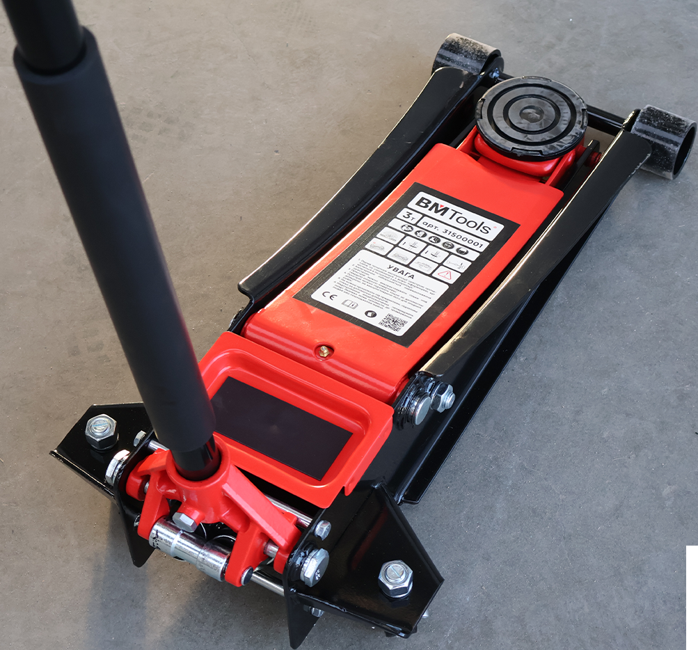 Домкрат підкатний гідравлічний 3 т двопоршневий h=75-510 mm