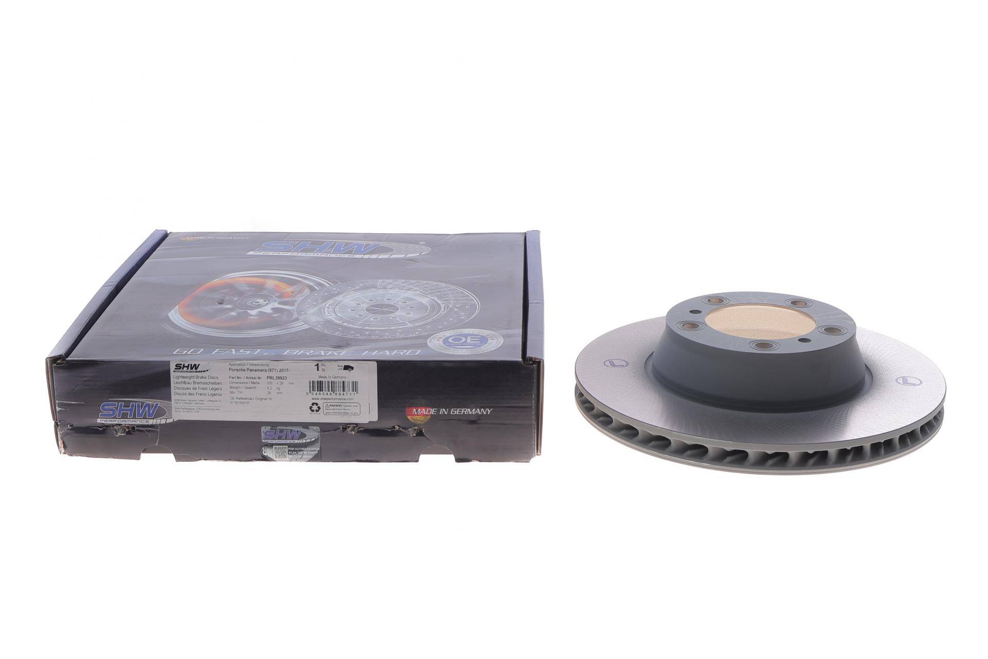 Диск гальмівний (задній) Porsche Panamera 16- (330x28) (L) (з покрит.) (вентил.)