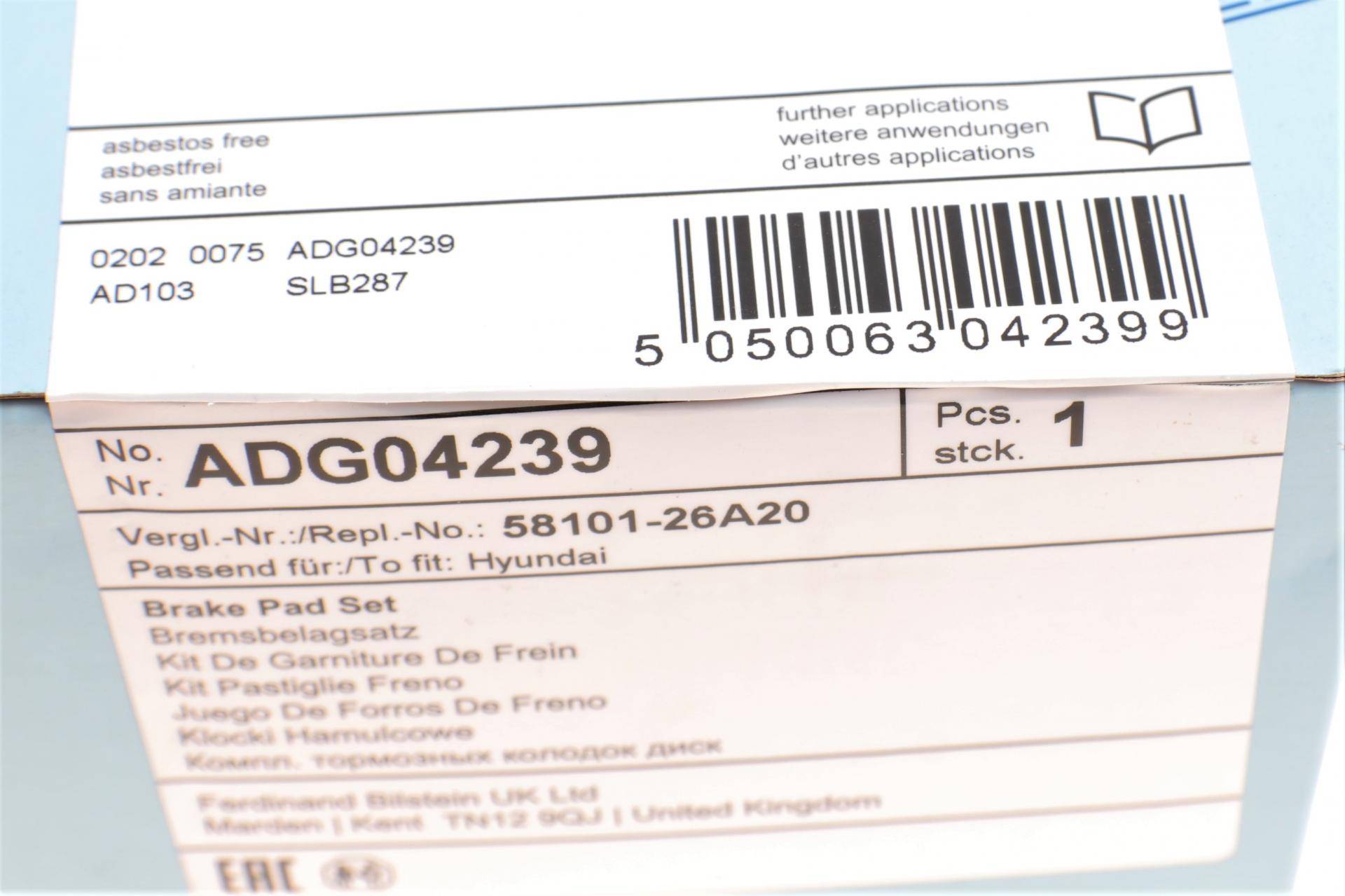 Колодки гальмівні (передні) Hyundai Santa Fe/Trajet 01-13/Ssangyong Kyron 2.0-2.7 D 05-