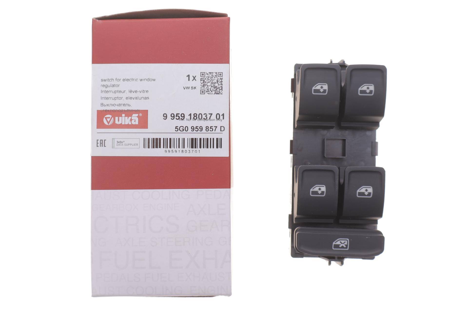 Кнопка склопідіймача (L) VW Golf/Passat 14- (блок) (OE VAG)