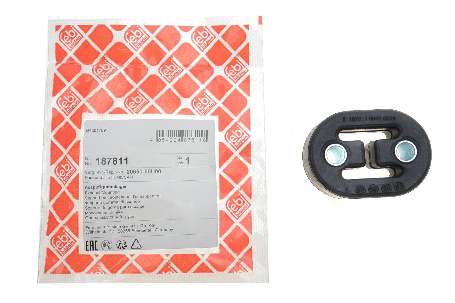 Гумка глушника Mitsubishi Outlander 2.0/2.4 4WD 01--06/Nissan Qashqai/X-Trail 1.2-2.0 dCi 07-