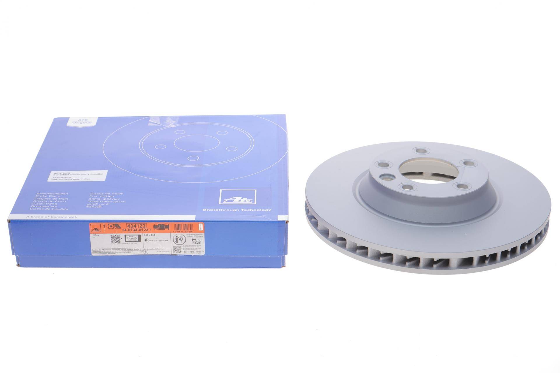 Диск гальмівний (передній) Audi Q7 06-15/Porsche Cayenne/VW Touareg 02-10 (350x34) (L) (вент.) (с покрытием)