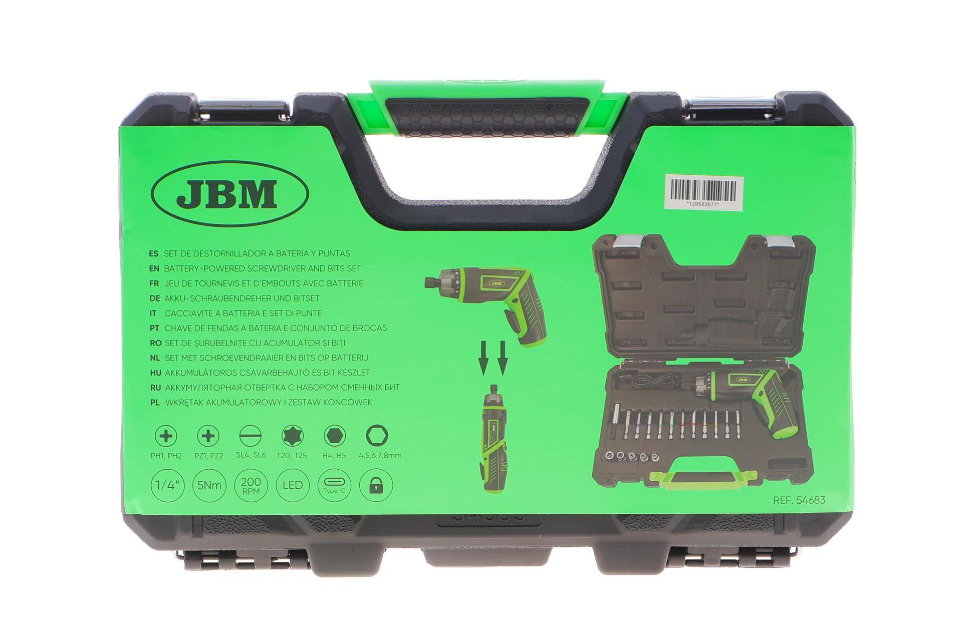 Шуруповерт акумуляторний (1/4"/6 Nm/3.6V) 210 об/Макс (+ кейс з бітами)