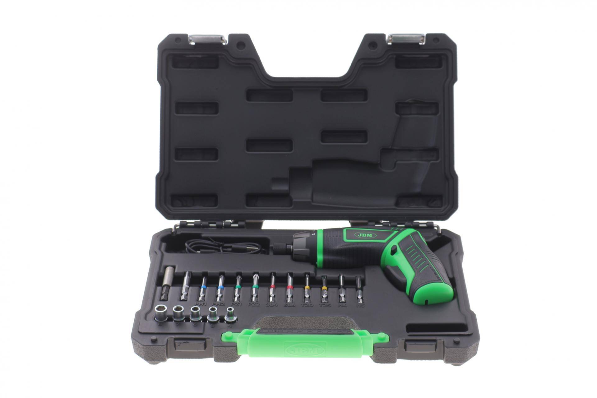 Шуруповерт акумуляторний (1/4"/6 Nm/3.6V) 210 об/Макс (+ кейс з бітами)