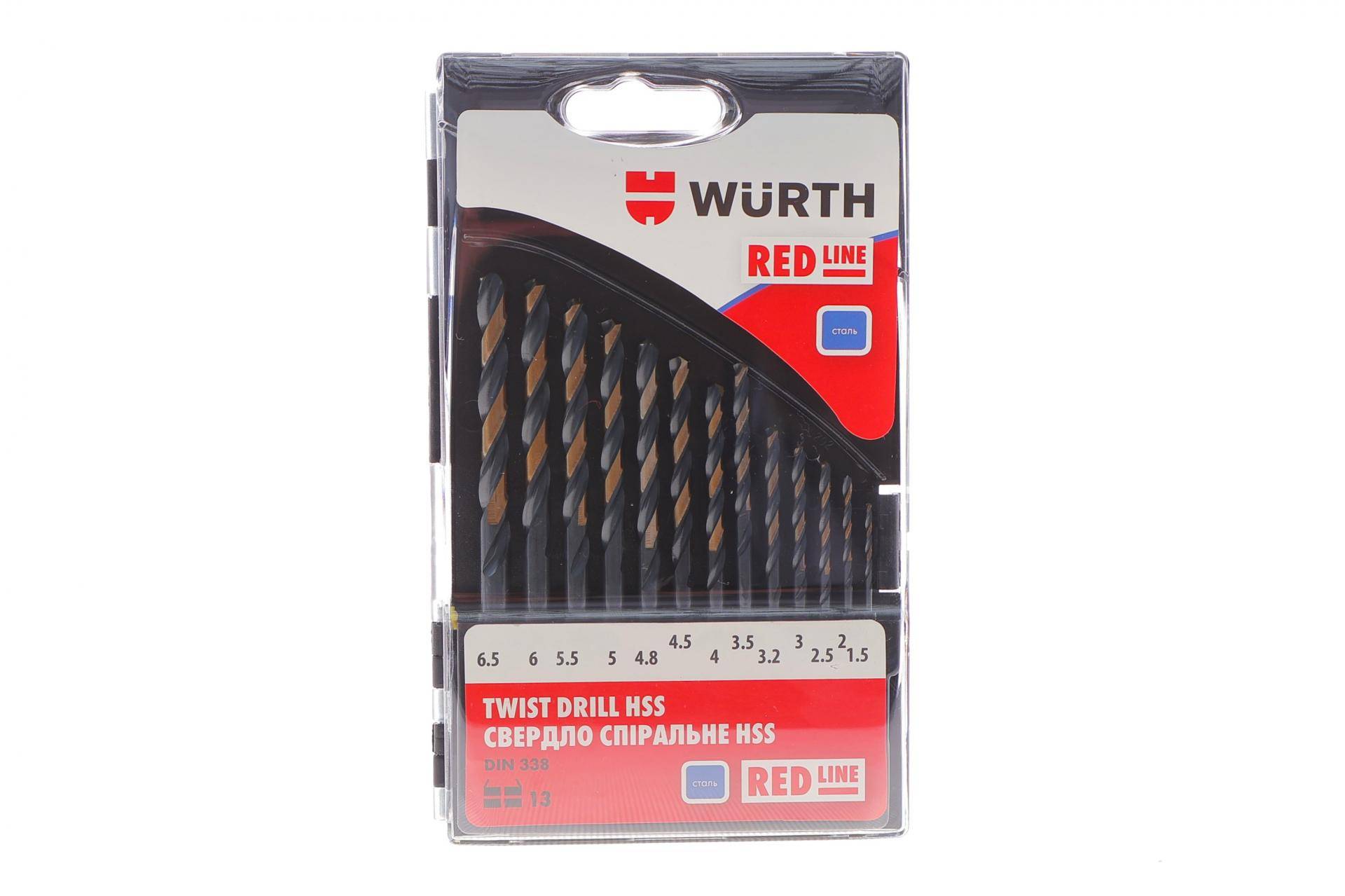 Набір свердл HSS RED LINE 1.5-6.5mm 13 шт