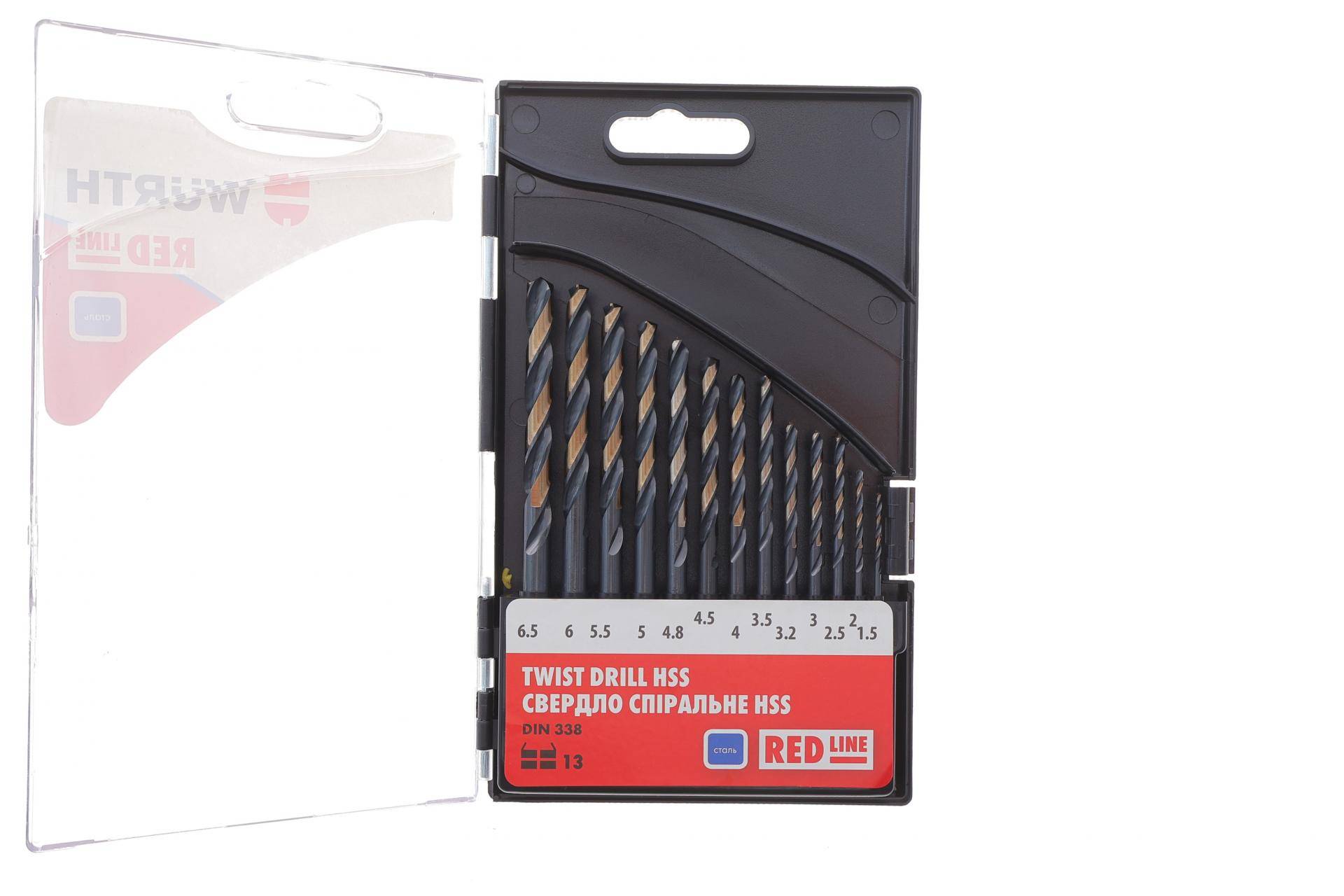 Набір свердл HSS RED LINE 1.5-6.5mm 13 шт