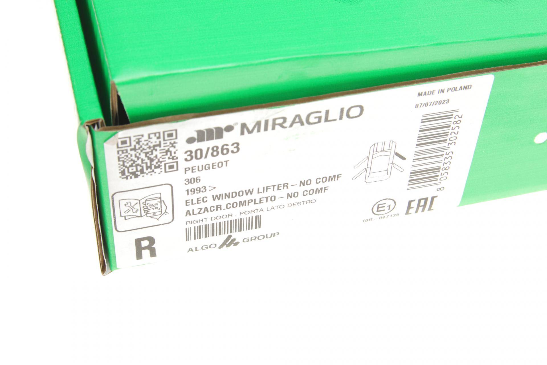 Склопідіймач (передній) Peugeot 306 97-02 (R) (електро) (з моторчиком)