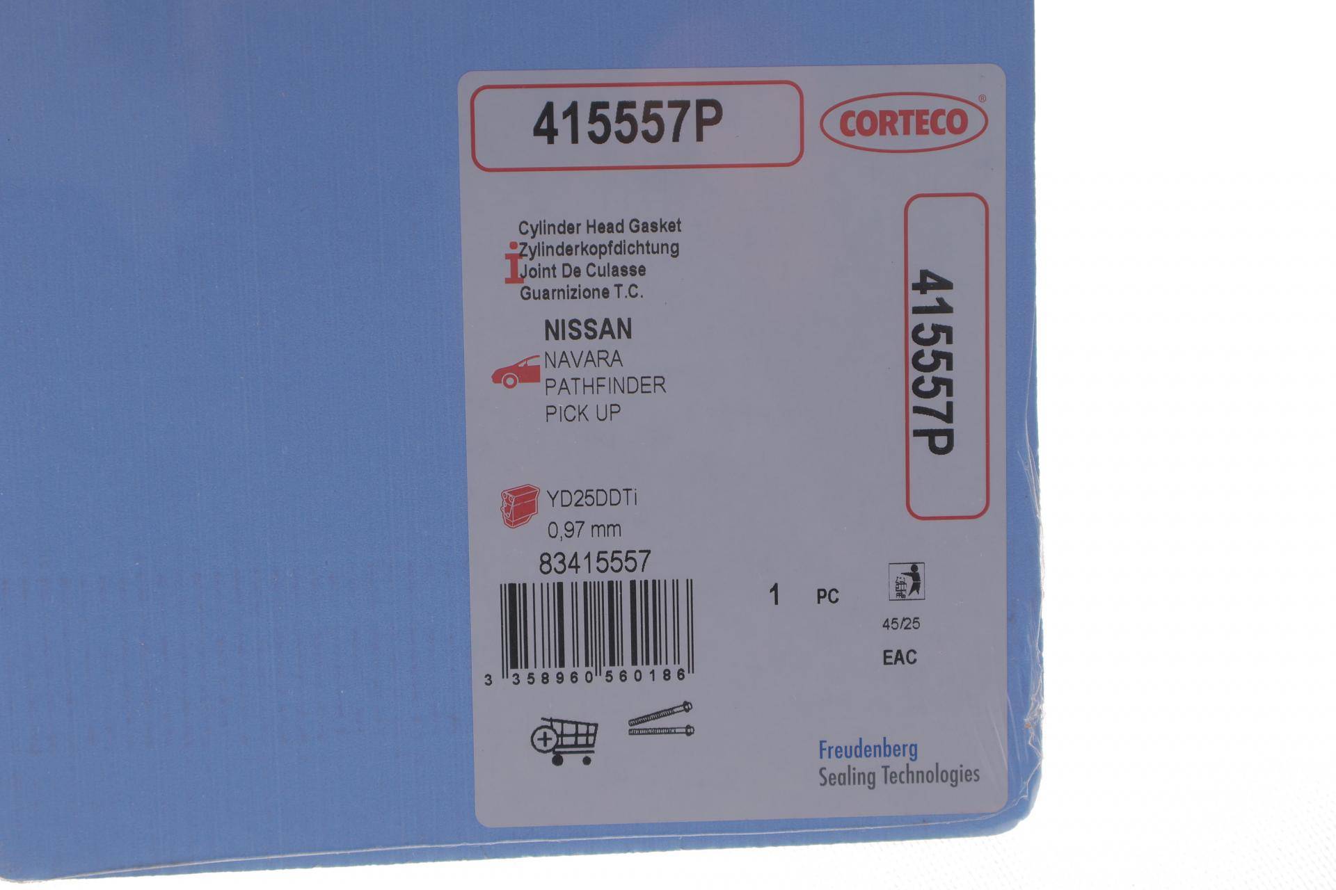 Прокладка ГБЦ Nissan Pathfinder 2.5 dCi 05- (0.97mm) (4 мітки)