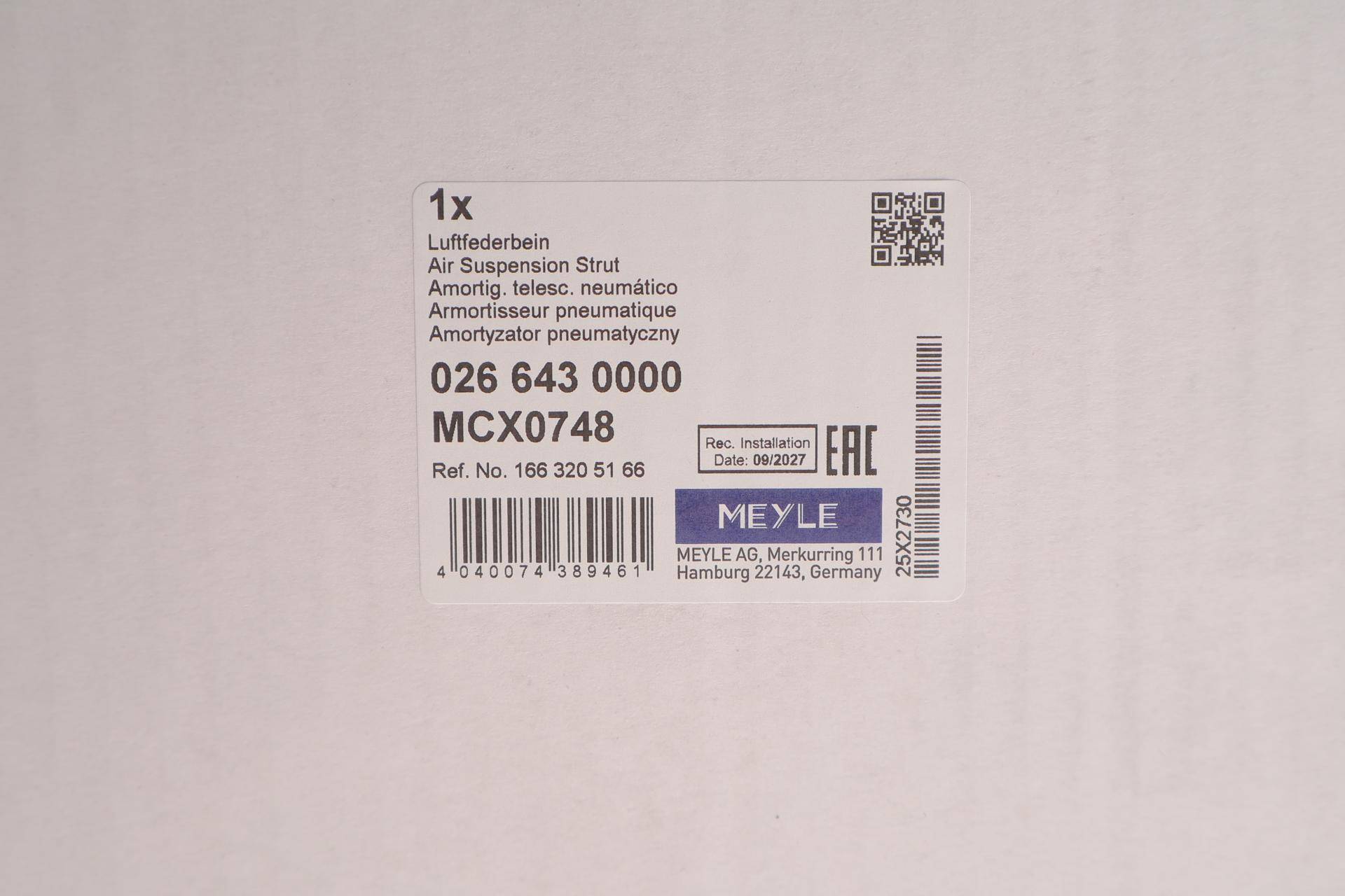 Амортизатор (передній) (L) MB GL-class (X166) 12-15/M-class (W166) 11-15 (з ADS)