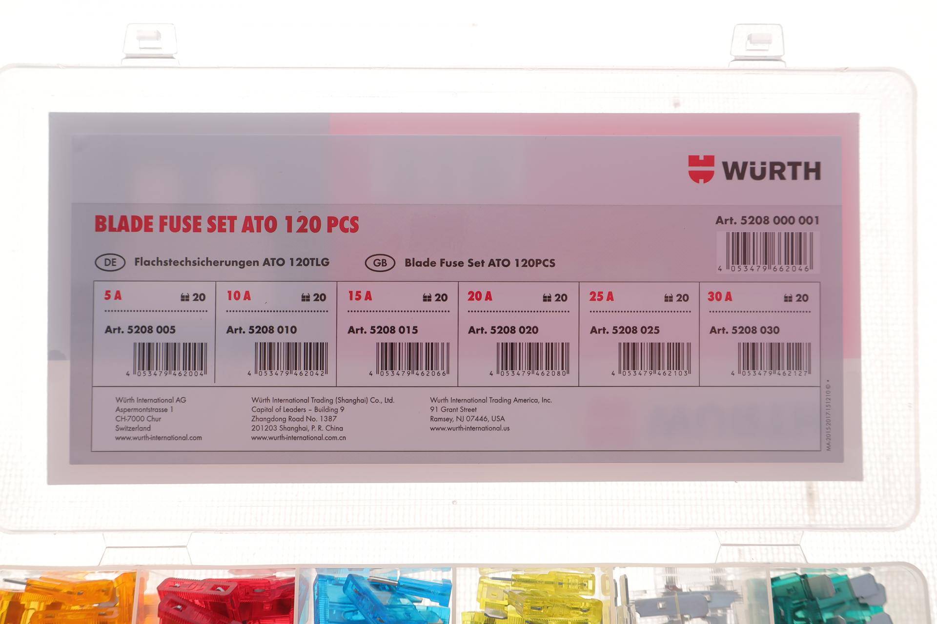 Комплект запобіжників (5A/10A/15A/20A/25A/30A (120шт)