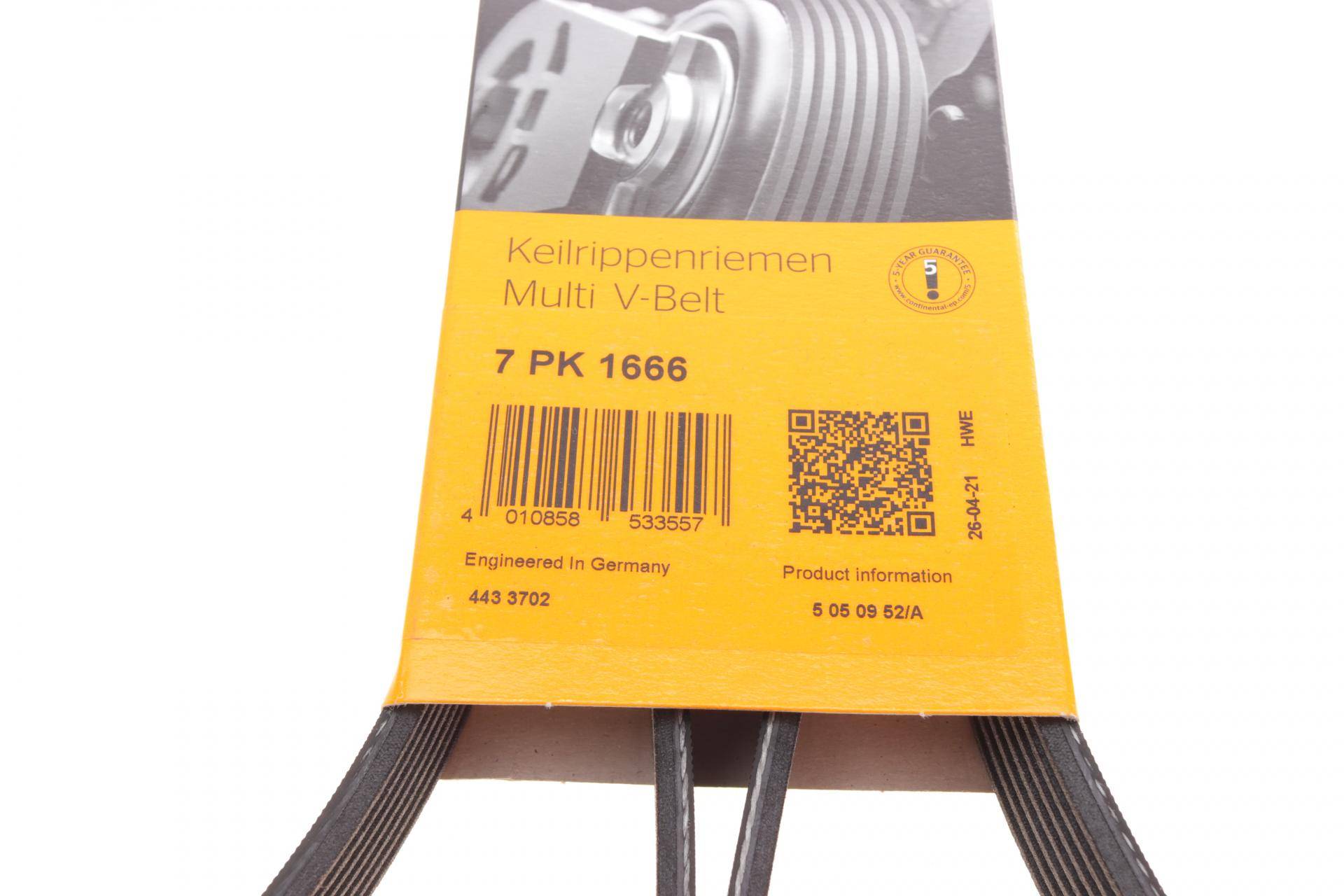 Ремінь генератора BMW X5 (E70) 4.8i 07-08/Renault Master/Opel Movano 2.3 dCi/CDTI 10- (7PK1666)