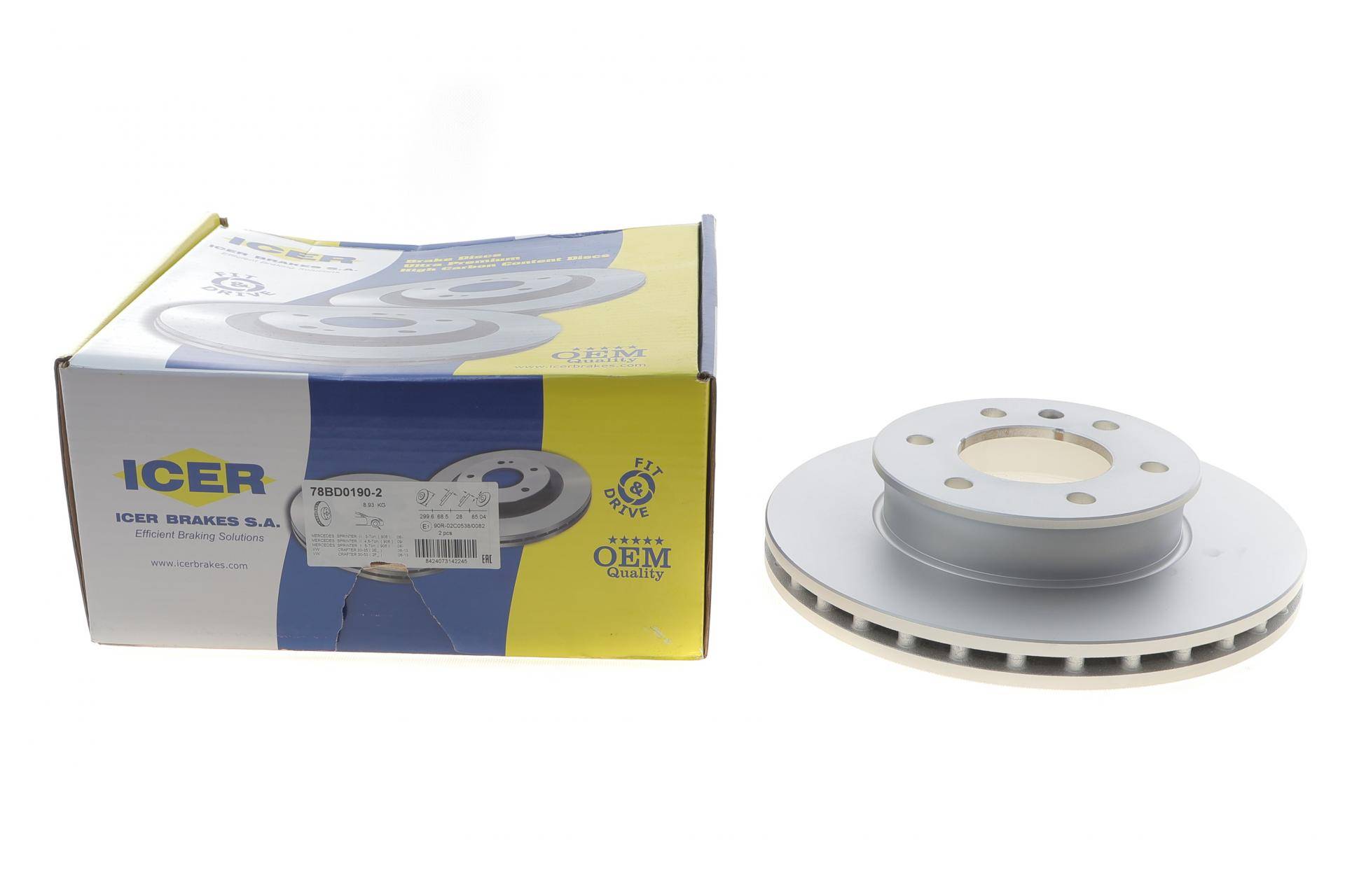 Диск гальмівний (передній) MB Sprinter (906) 209-519/VW Crafter 06- (300x28) (з покр.) (вентильований)