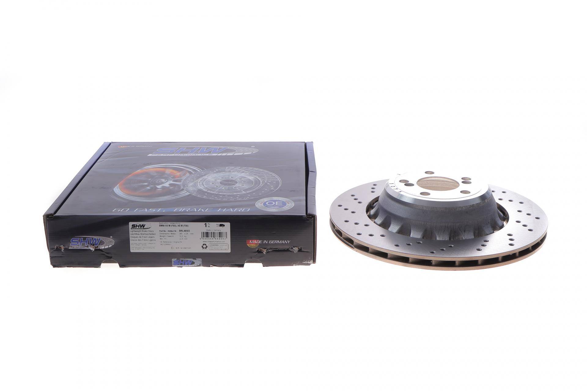 Диск гальмівний (задній) BMW X5 (F15) 4.4 M (S63) 14- (385x24) (L) (з покрит.) (вентил.) (з отворами)