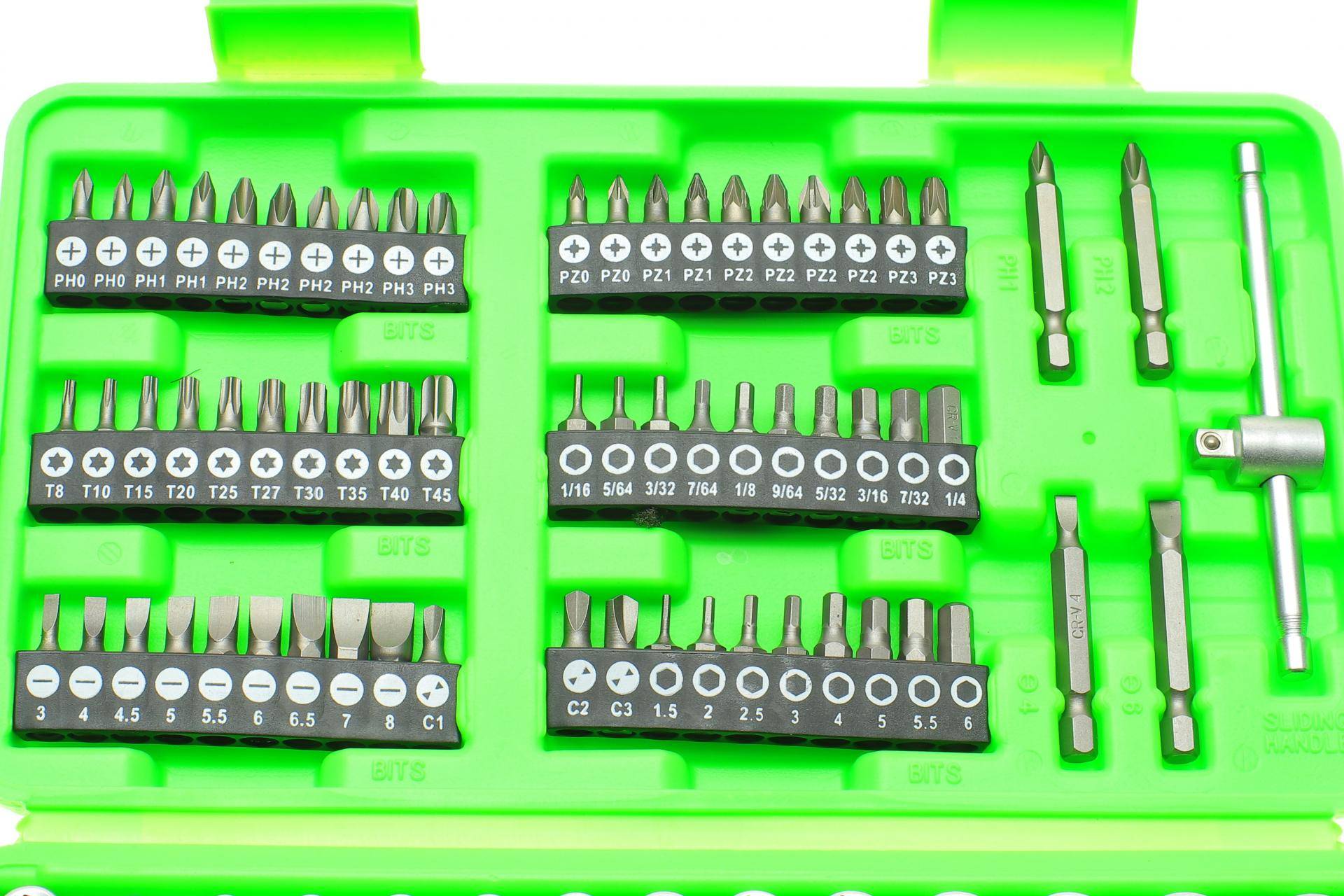 Набір інструментів комбінований 1/4" (головки, біти) 130 од.