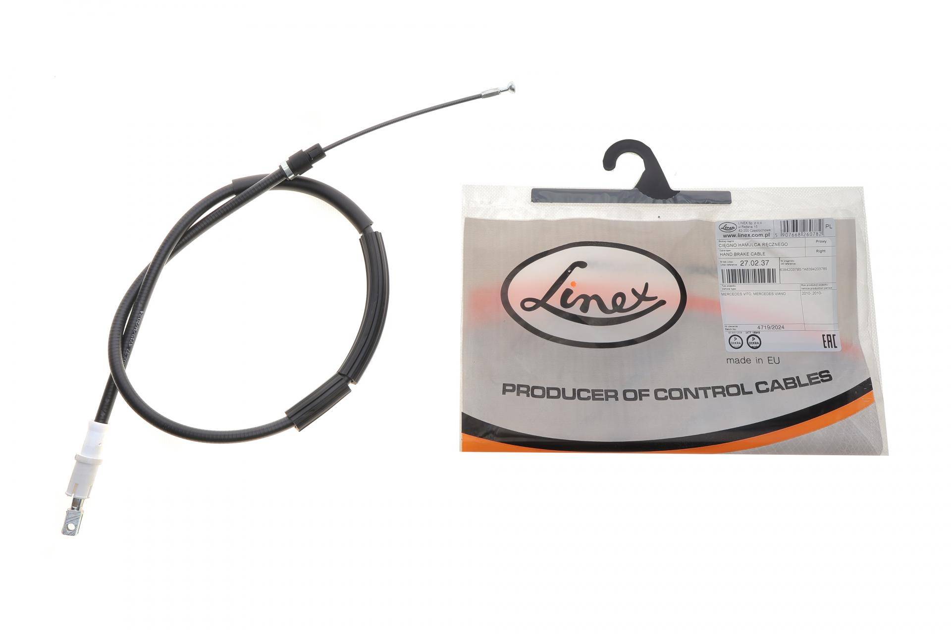 Трос ручника (задній) (R) MB Vito (W639) 2.0D-Electric 03- (1185mm)