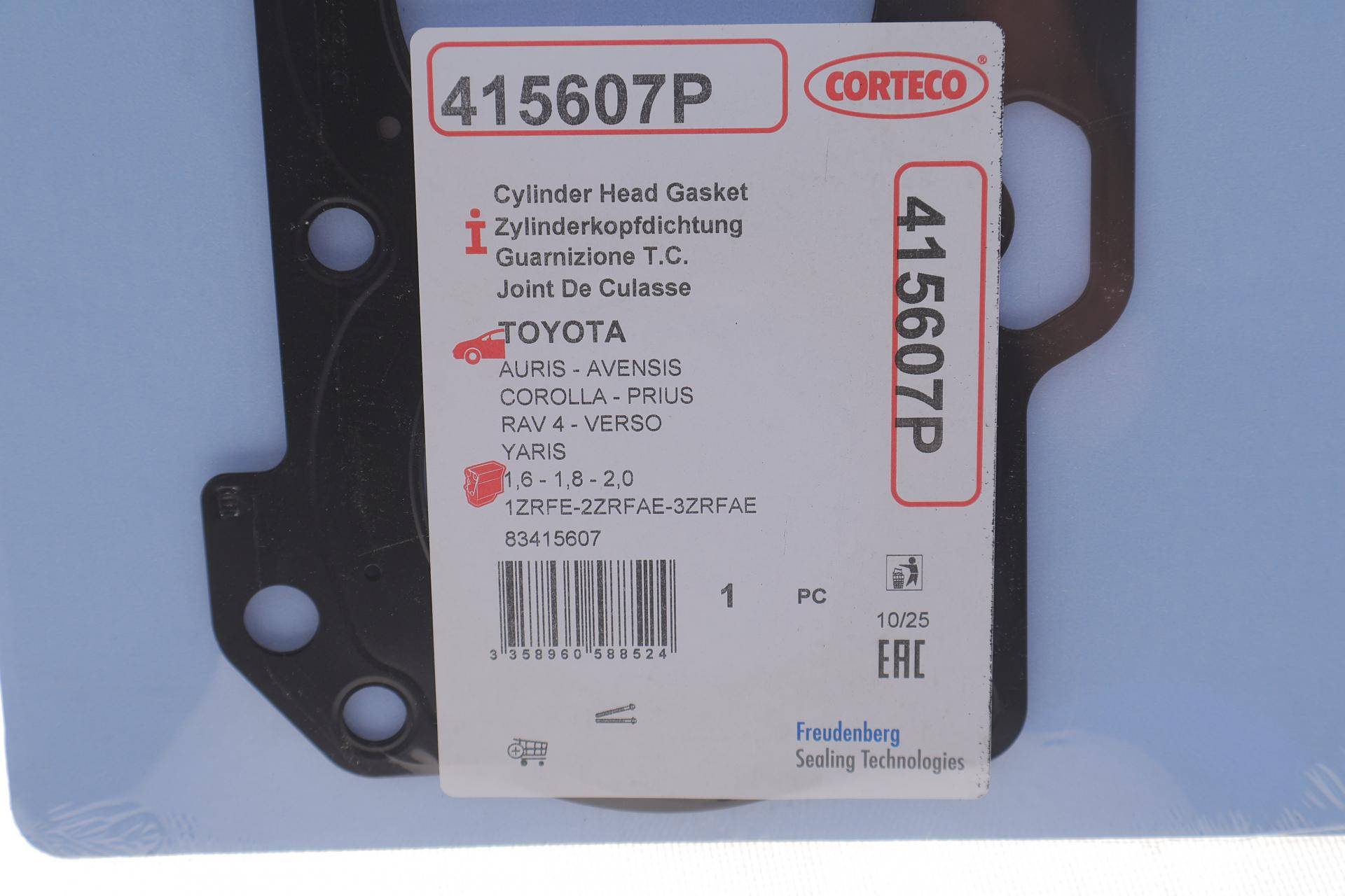 Прокладка ГБЦ Toyota Rav 4/Prius/Corolla 1.6/1.8/2.0 07- (0.70 мм)