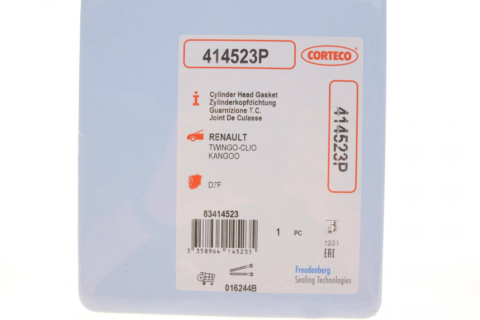 Прокладка ГБЦ Renault Kangoo 1.2i 97- (Ø70.2mm) (1.25mm)