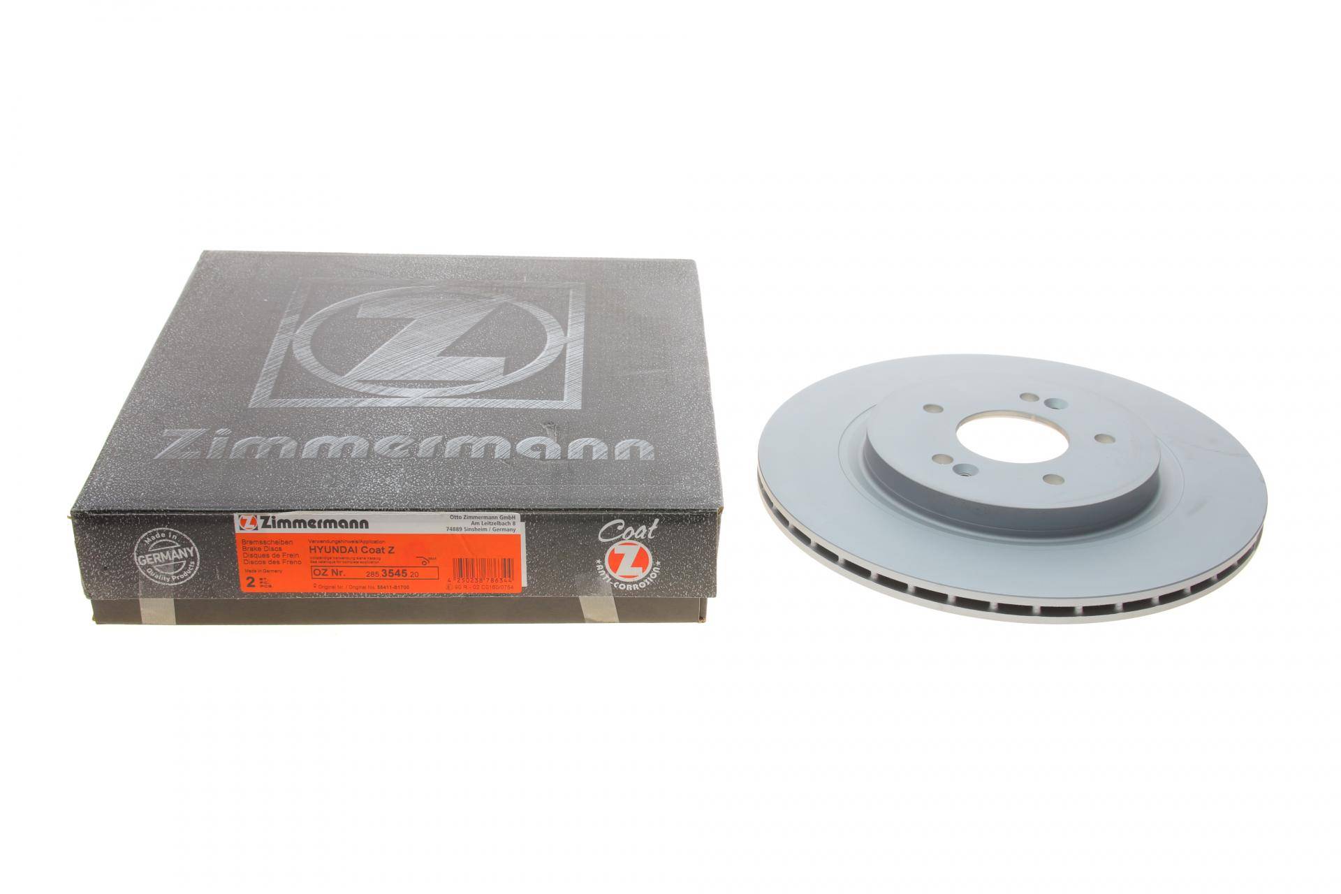 Диск гальмівний (задній) Hyundai Santa Fe 18- (314x18) (вентил.) (з покриттям)