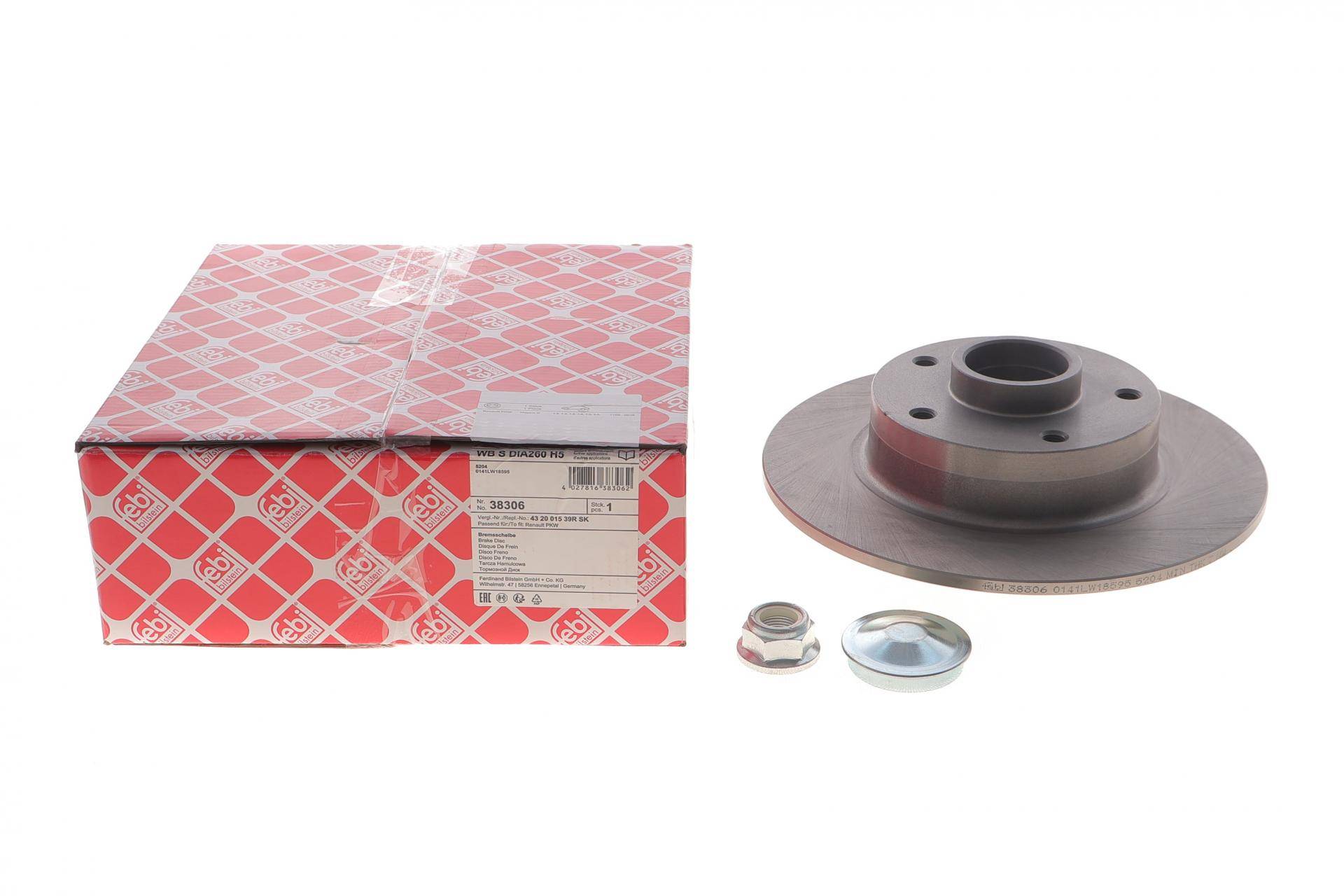 Диск гальмівний (задній) Renault Megane III 08- (260x8) (+ABS) (з підшипником) (з покр.) (повний)