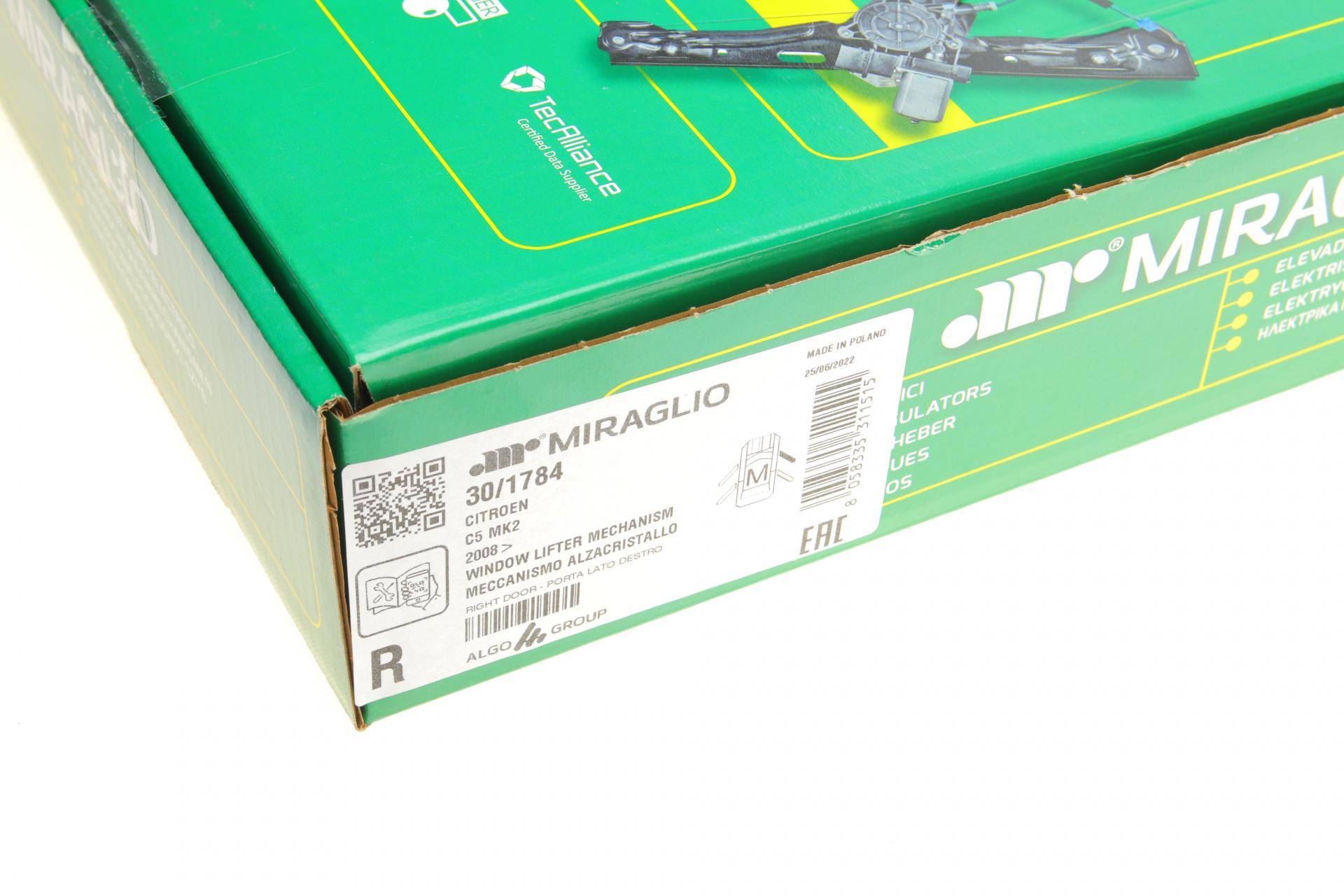 Склопідіймач (передній) Citroen C5 08- (R) (електро) (без моторчика)