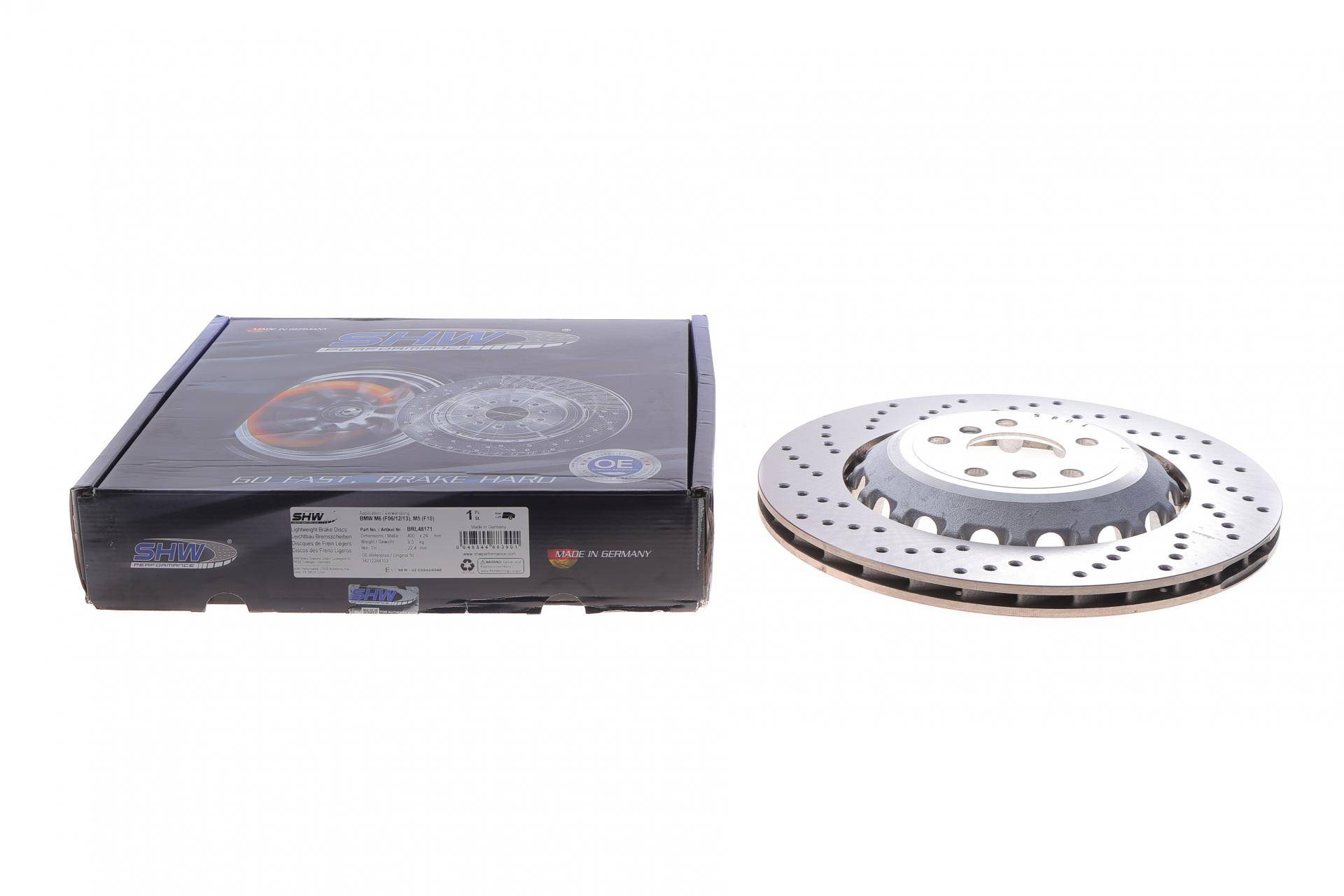 Диск гальмівний (задній) BMW M5 (F10)/M6 (F12) 10- (L) (396х24) (з покриттям) (з отвором) (вент)