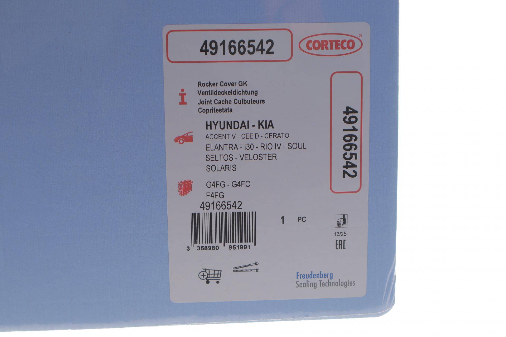 Прокладка кришки клапанів Hyundai Accent/Elantra/Kia Cerato/Rio 1.6 06- (к-кт)