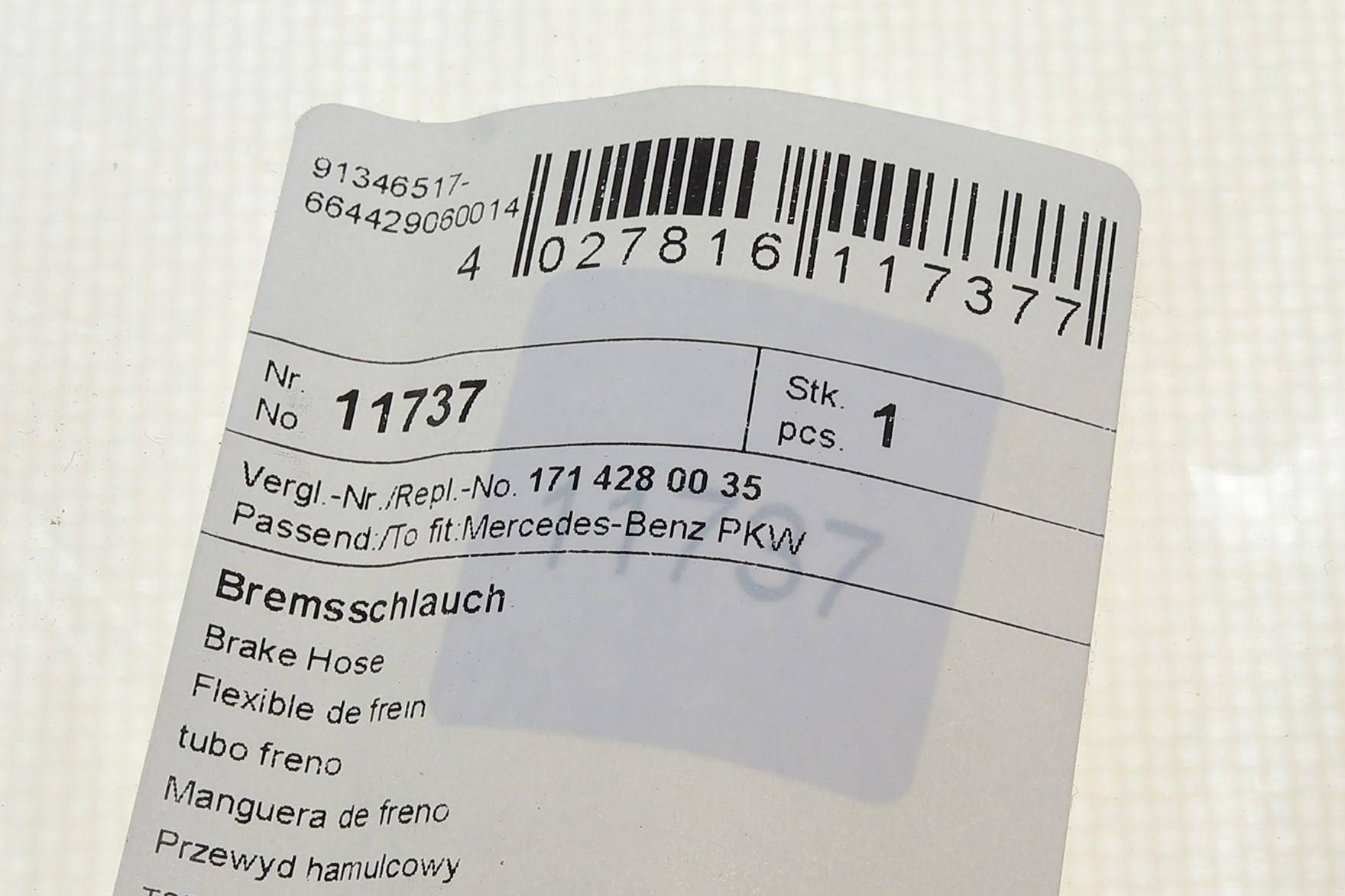 Шланг гальмівний (задній) MB C-class/CLK/E-class/S-class 93-11 (L=310mm)