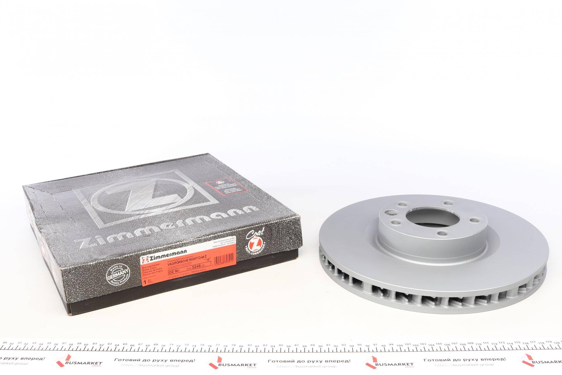 Диск гальмівний (передній) Porsche Cayenne 10-/VW Touareg 10-18 (360x36) (R) (з покр) (вентильований)