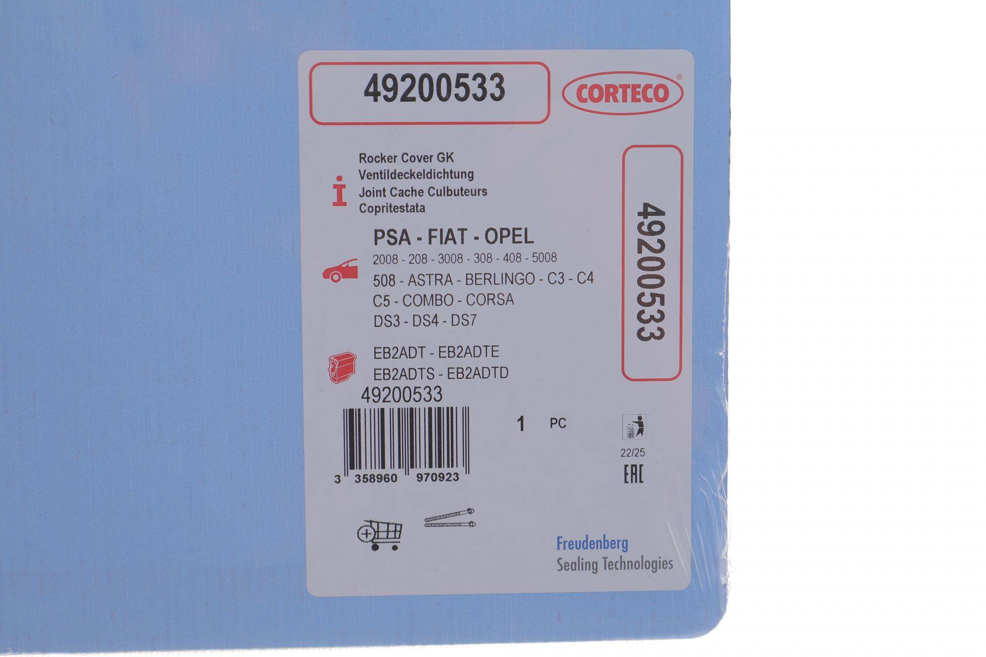 Прокладка кришки клапанів Citroen Berlingo/Peugeot Partner 1.2 THP 16- (зверху)