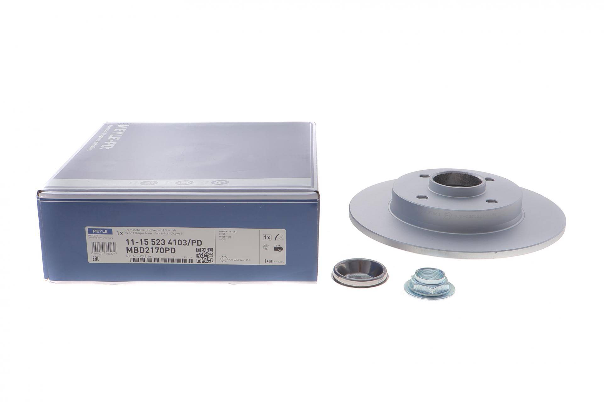 Диск гальмівний (задній) Citroen C4 II/Peugeot 308 08- (249х9) (+ABS) (з підшипником)