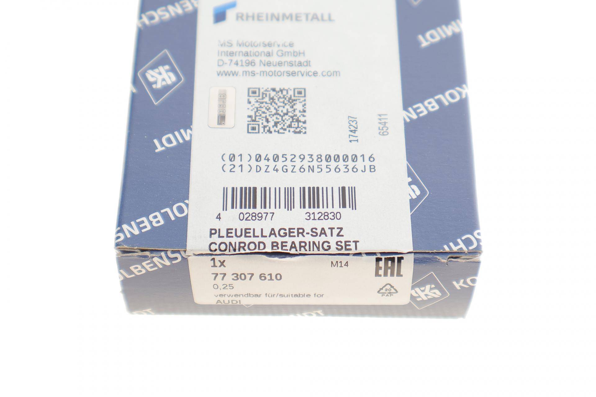 Вкладиші шатунні VW Caddy 1.4i/1.6i 95-06 (+0.25)