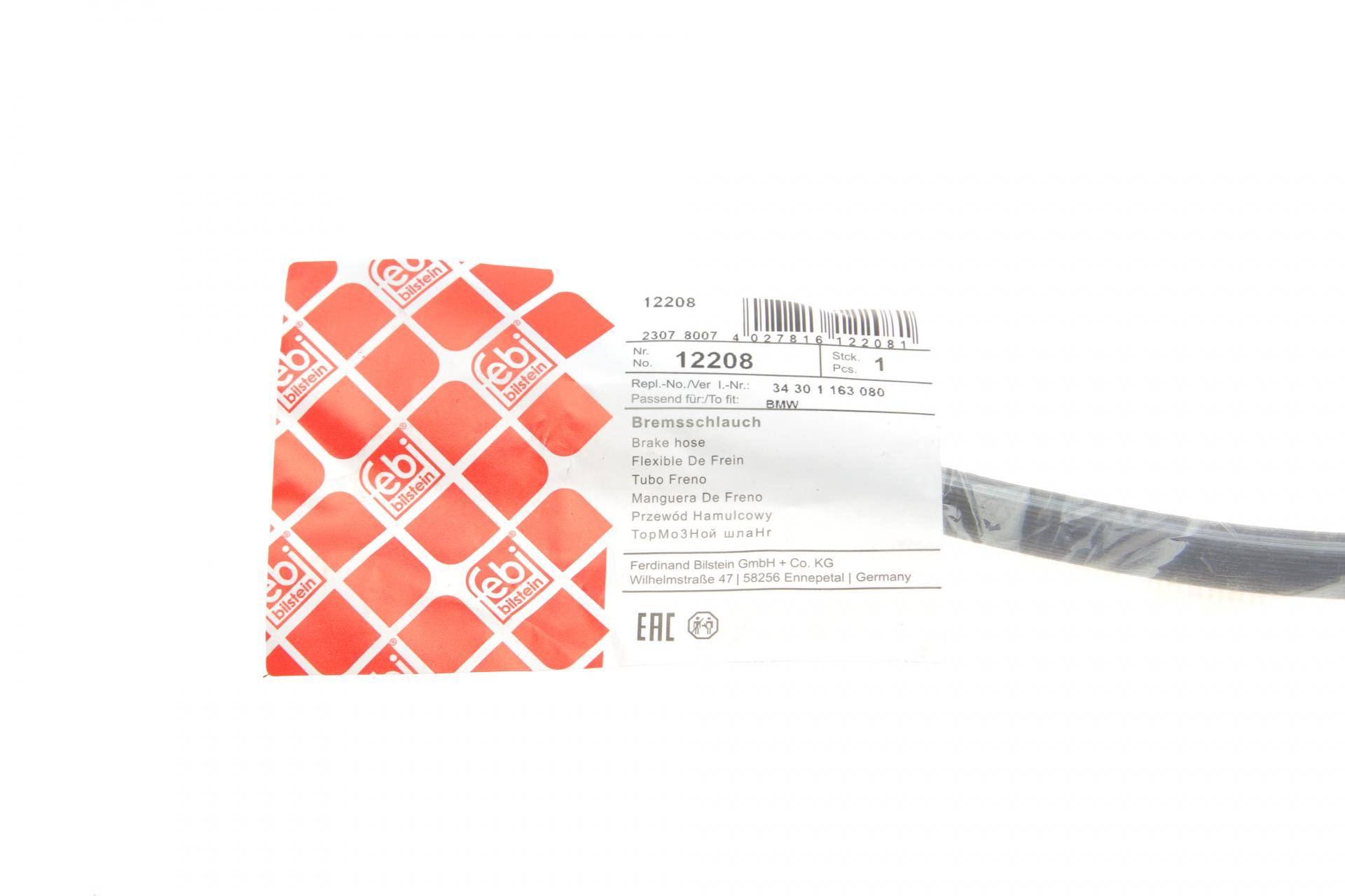 Шланг гальмівний (задній) BMW 7 (E38) 3.0D/4.0i 93- (275mm)