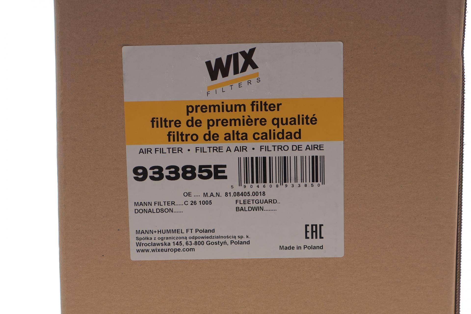 Фільтр повітряний MAN TGL/TGM 05-