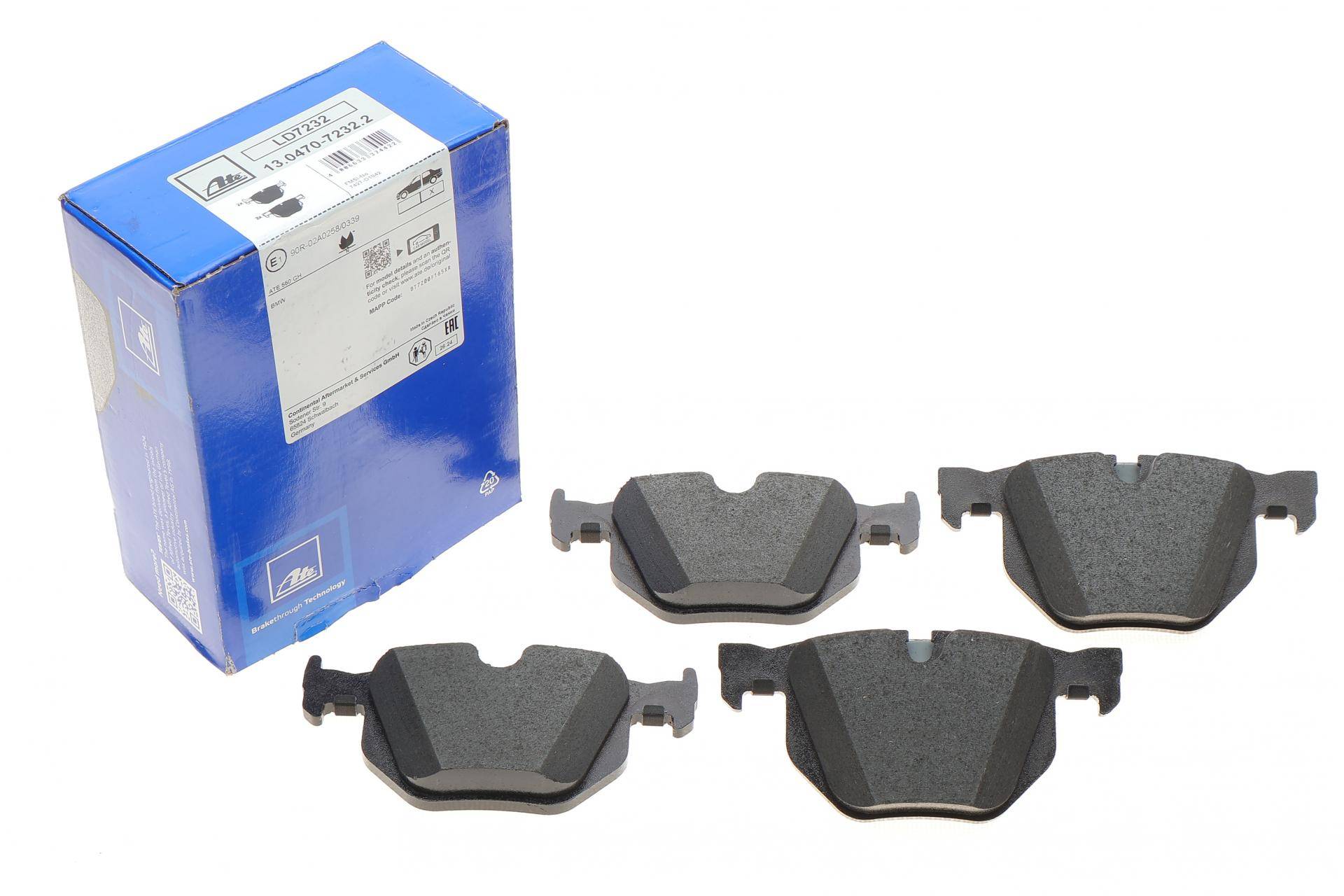 Колодки гальмівні (задні) BMW X5 (E70) 06-13/(F15/F85) 13-18/X6 (E71/E72) 08-14/(F16/F86) 14-19 (Ate) ATE Ceramic