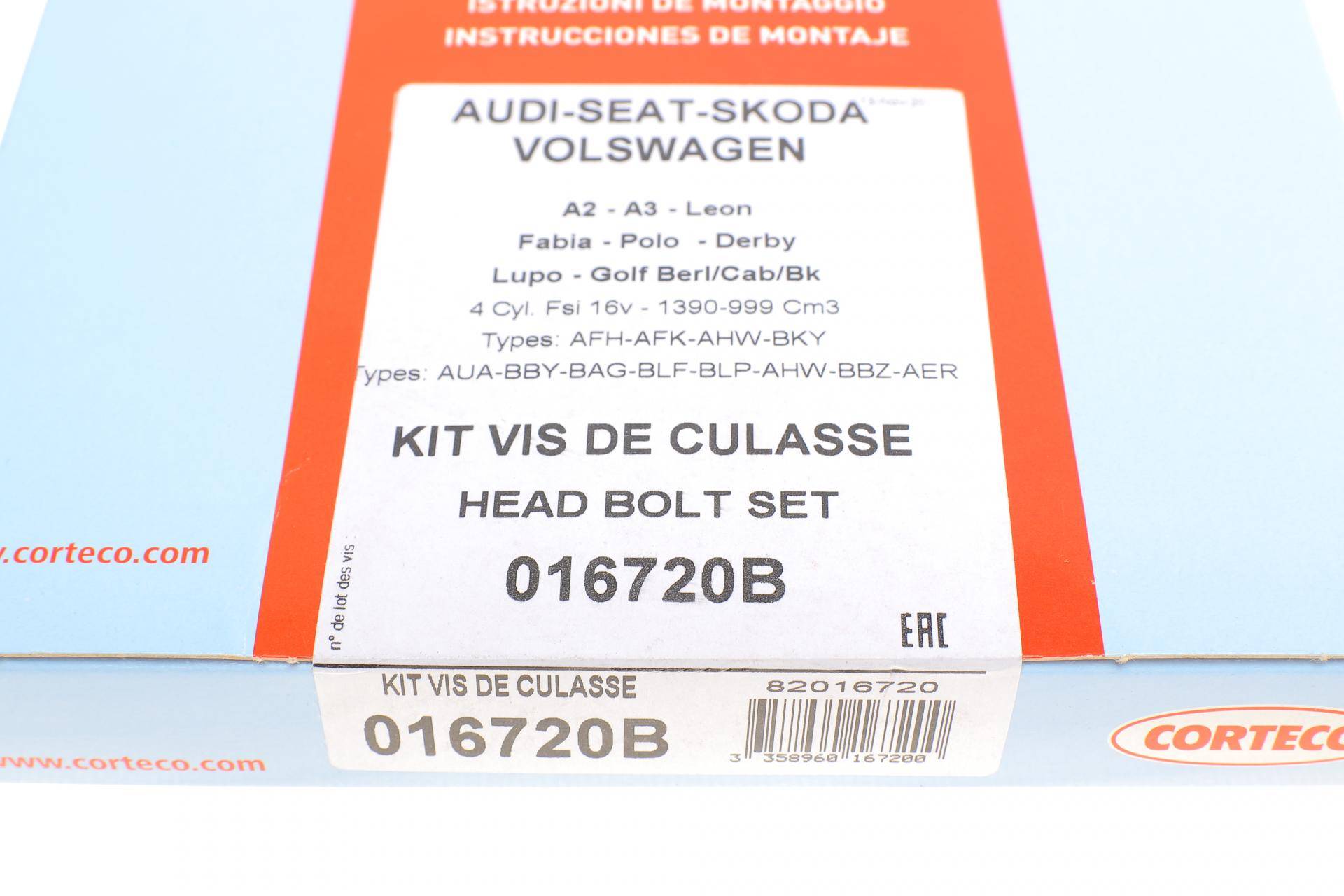 Болти головки (к-кт 10шт.) VW Caddy II/III 1.4i