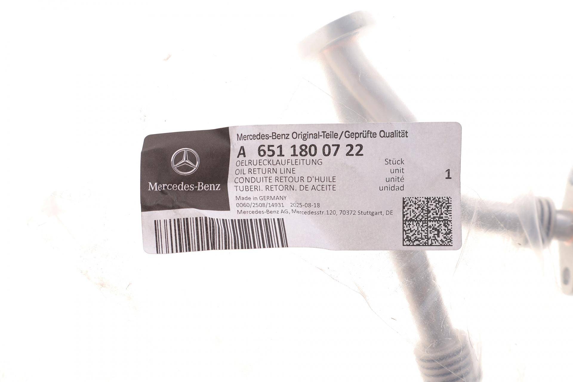 Трубка зливу оливи з турбіни MB Sprinter 906/907/910/ Vito (W447) 06- OM651