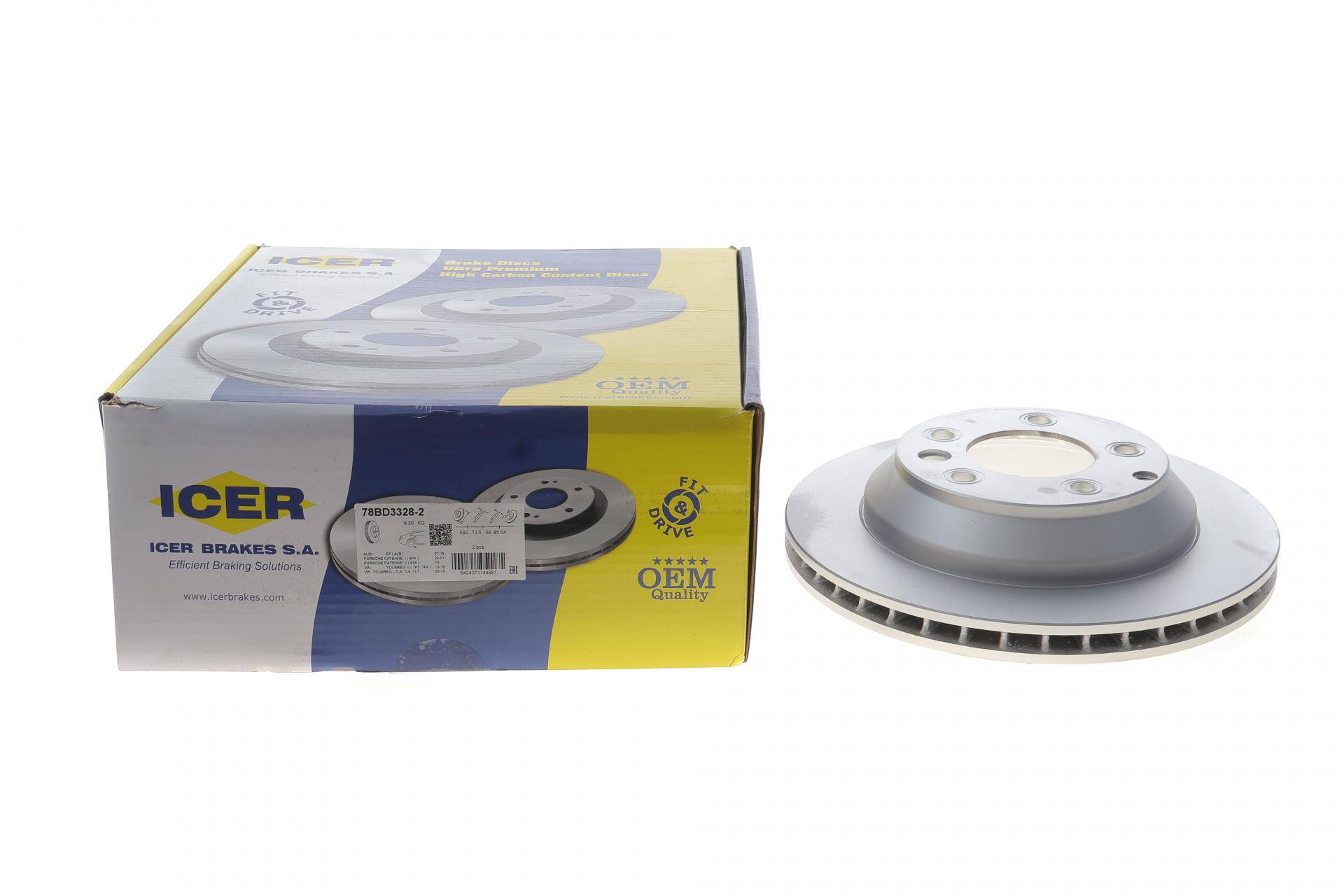 Диск гальмівний (задній) Audi Q7 06-15/Porsche Cayenne/VW Touareg 02- (330x28) (з покр.) (вентильований)